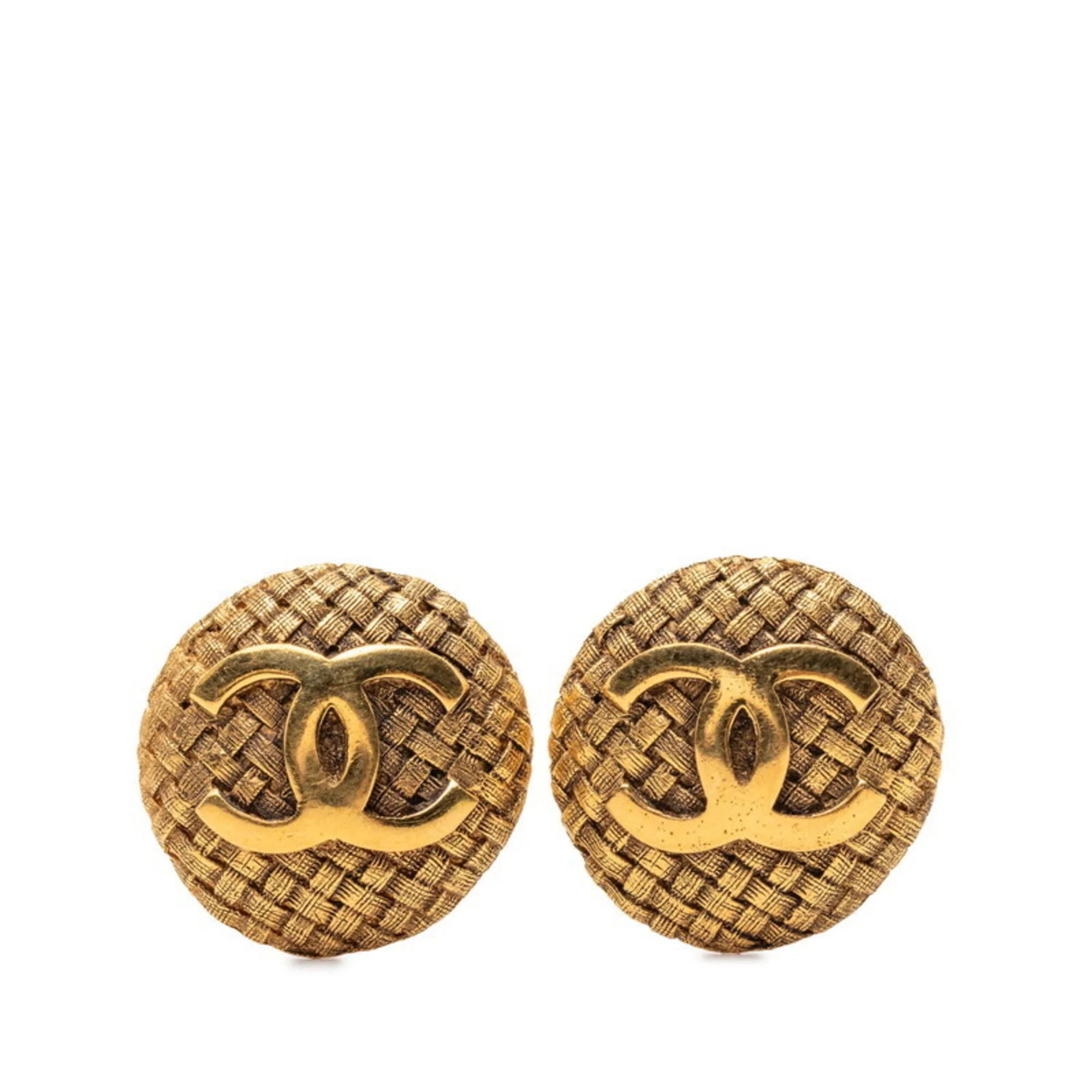 CC Logo Clip-On Earrings Metal Gold-Tone Metal