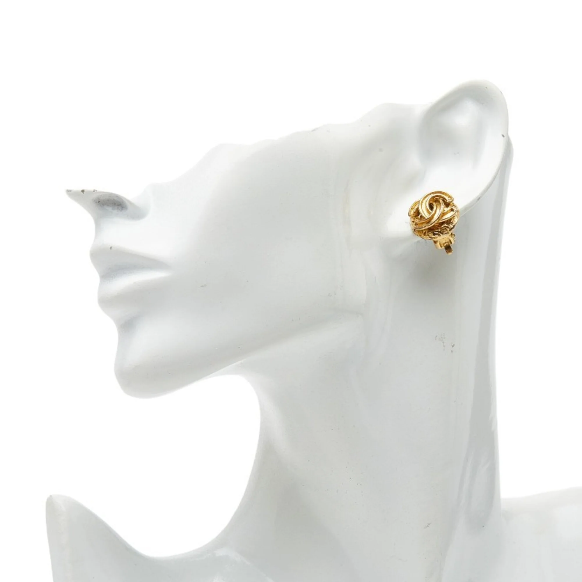 CC Logo Clip-On Earrings Metal Gold-Tone Metal - Image 5