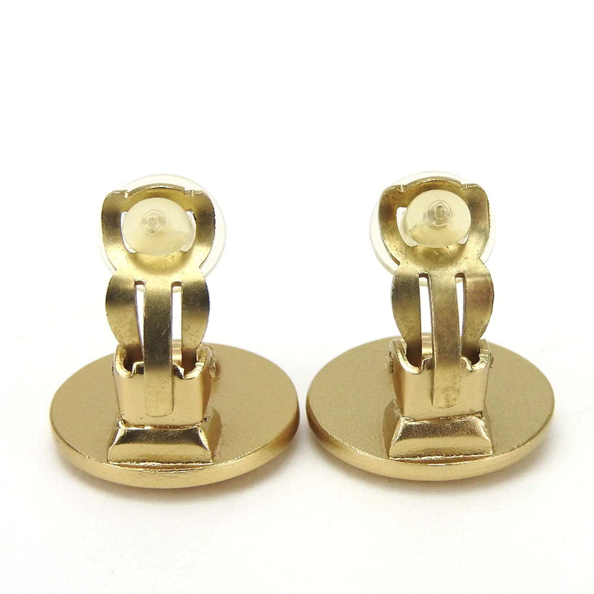 CC Logo Clip-On Earrings Metal Gold-Tone Metal - Image 3