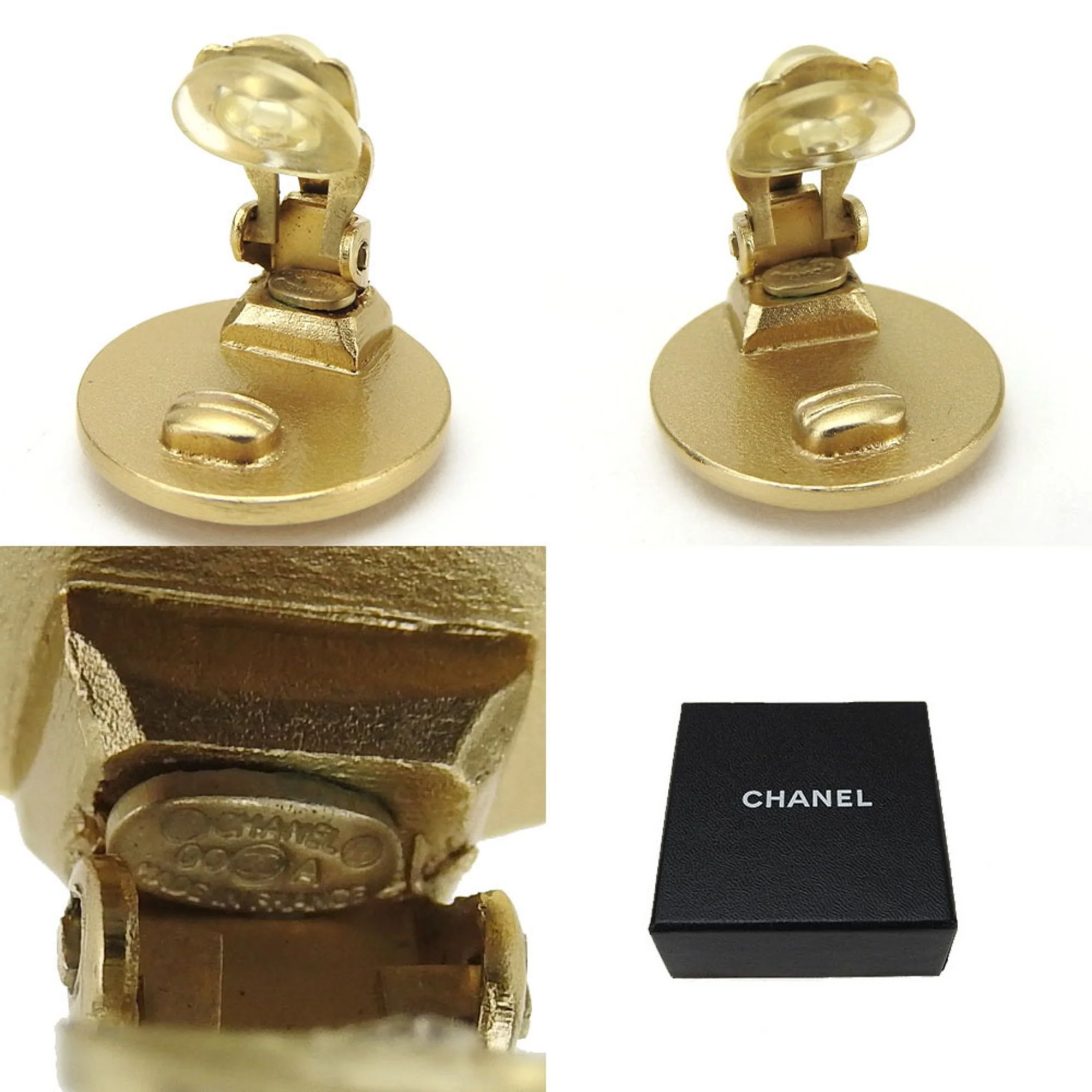 CC Logo Clip-On Earrings Metal Gold-Tone Metal - Image 4