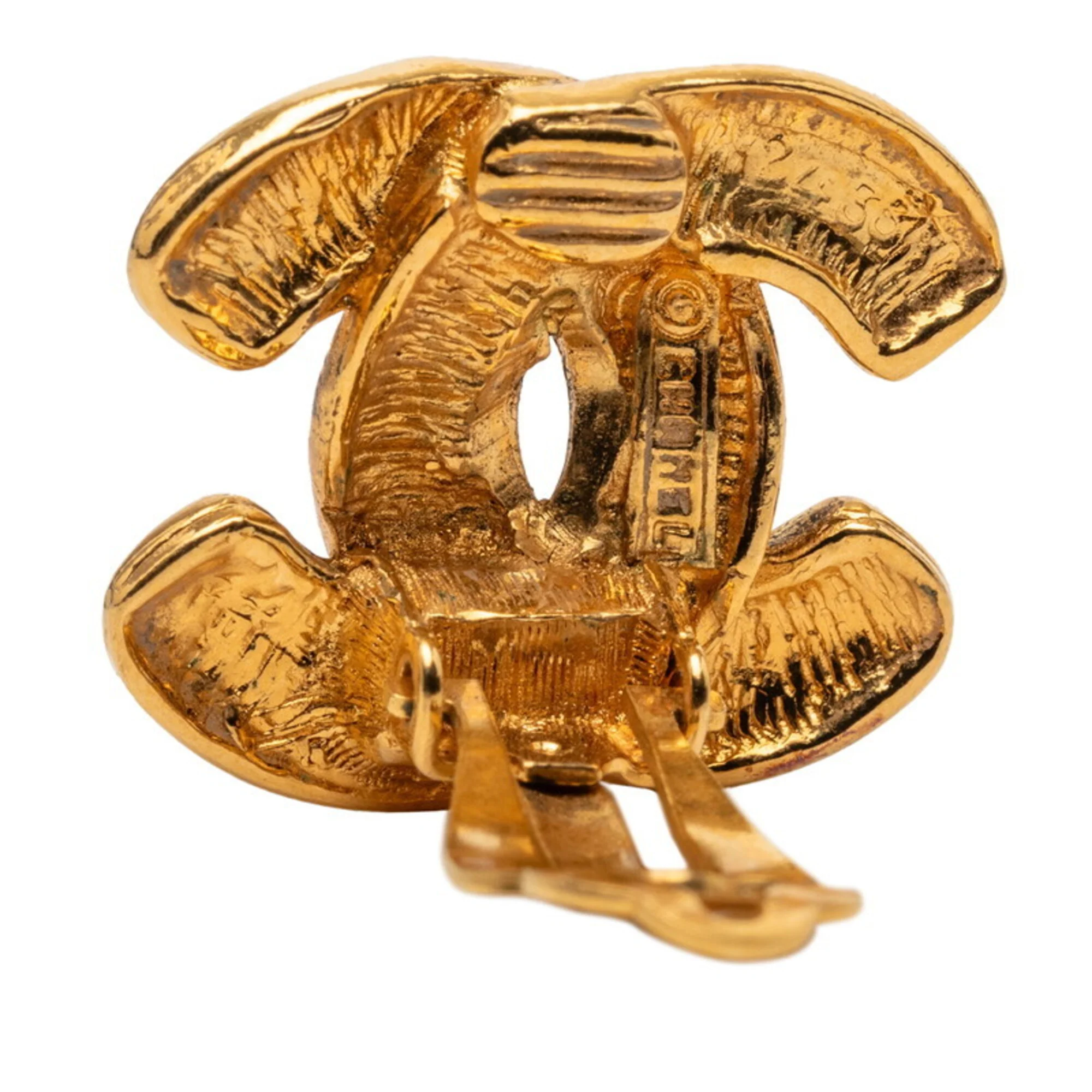 CC Logo Clip-On Earrings Metal Gold-Tone Metal - Image 3