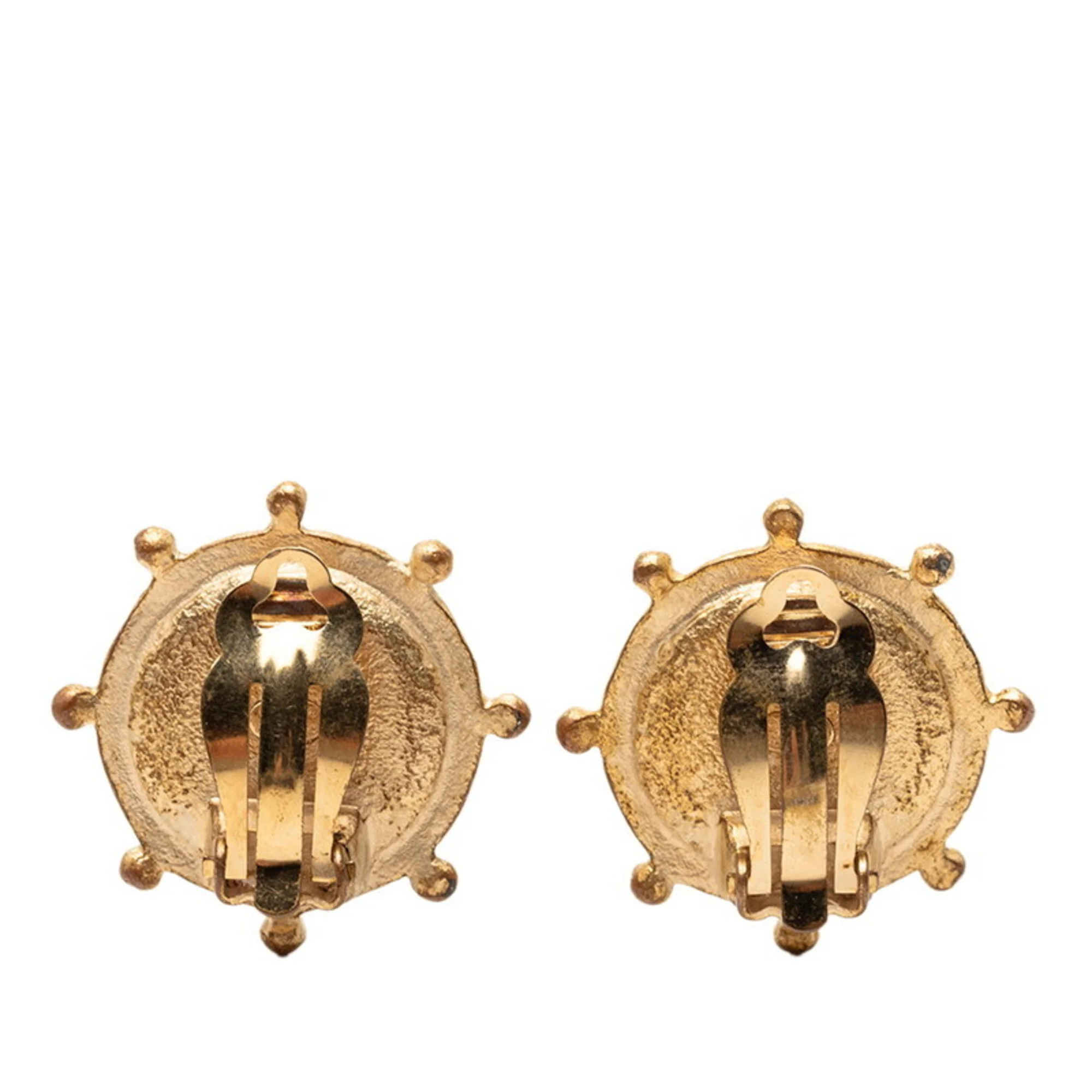 CC Logo Clip-On Earrings Metal Gold-Tone Metal - Image 2
