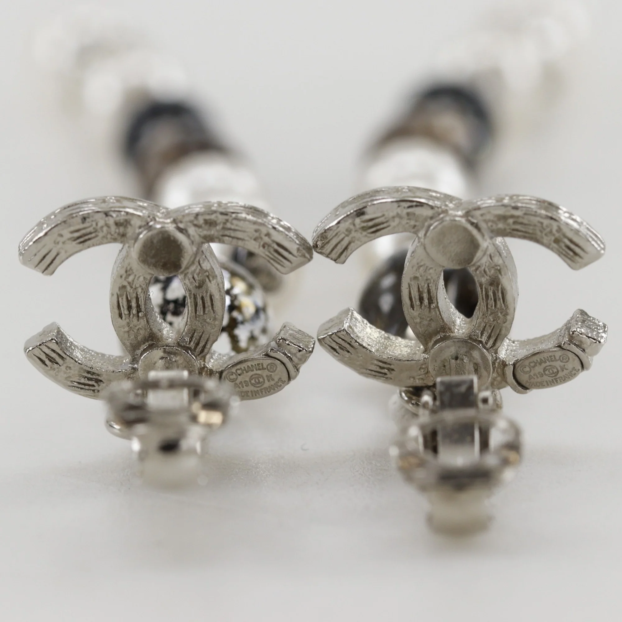 CC Logo Clip-On Earrings Metal Sterling Silver - Image 4