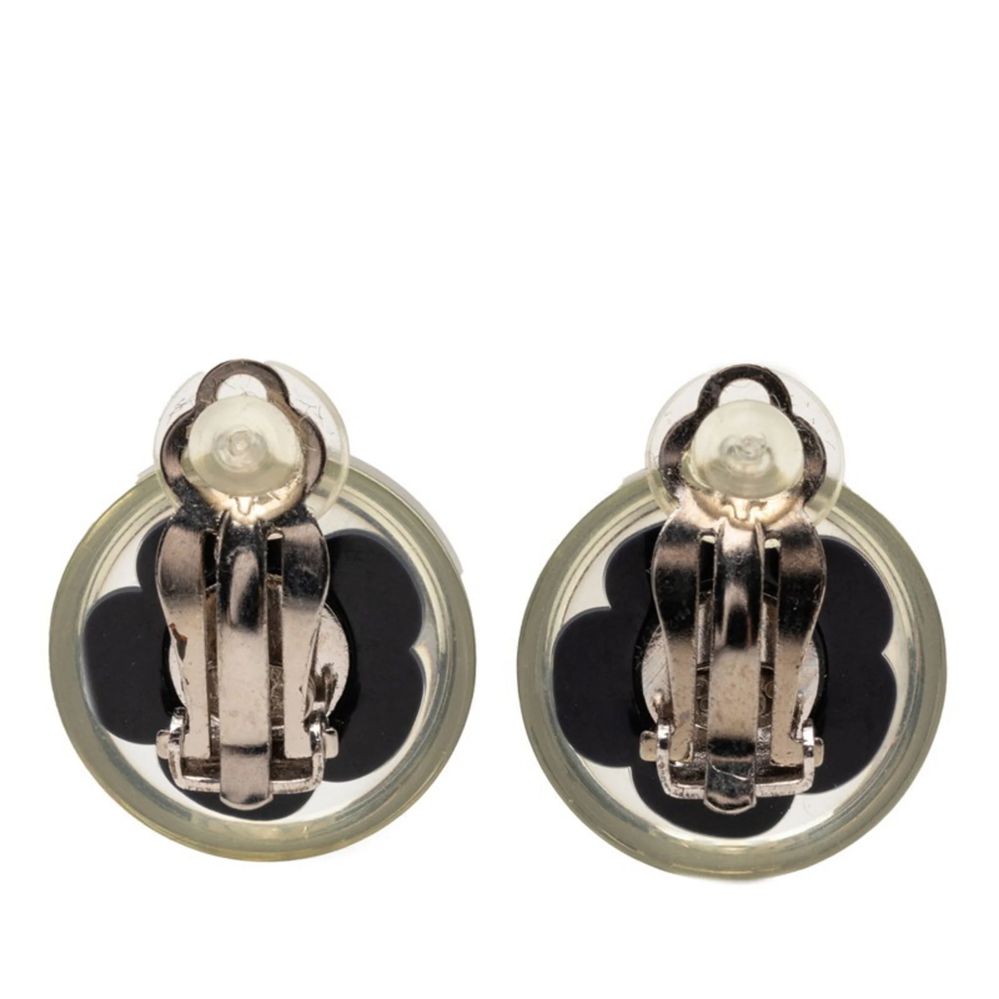 CC Logo Clip-On Earrings Silver-Tone Metal - Image 2