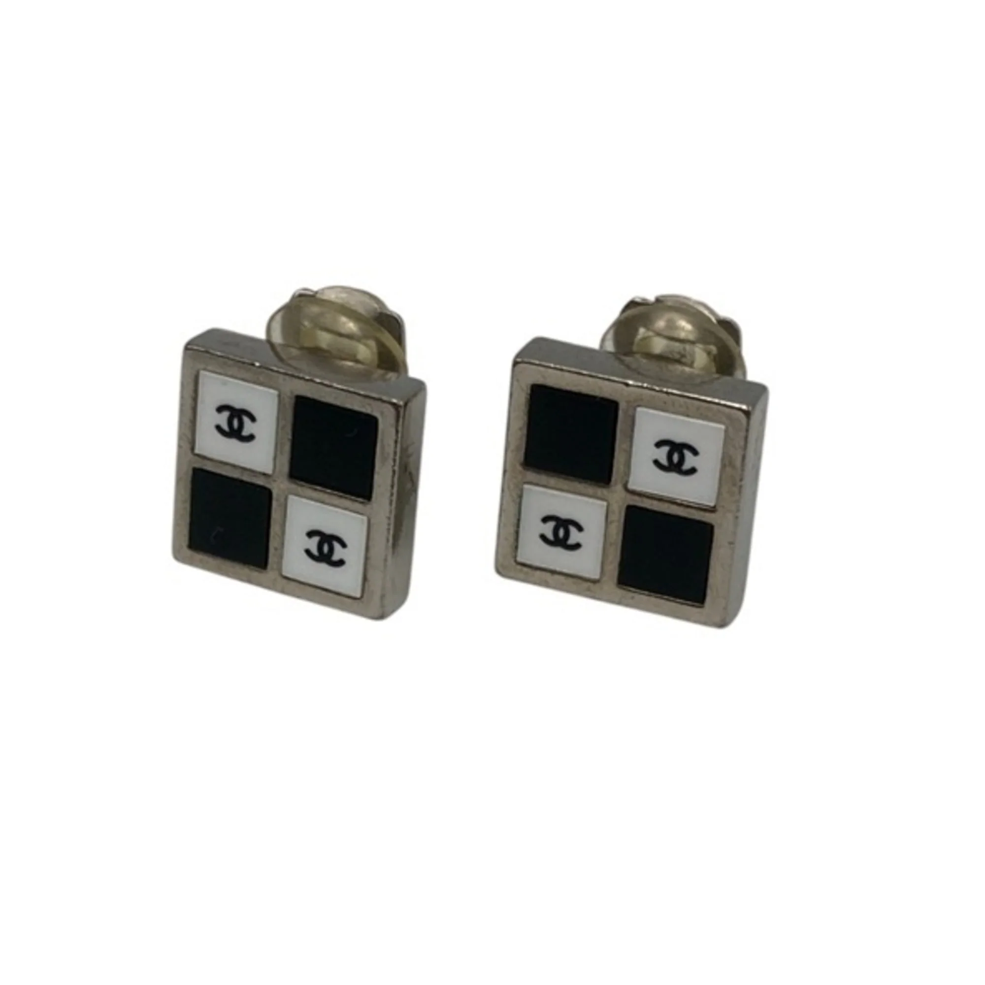 CC Logo Clip-On Earrings Silver-Tone Metal Silver-Tone Metal