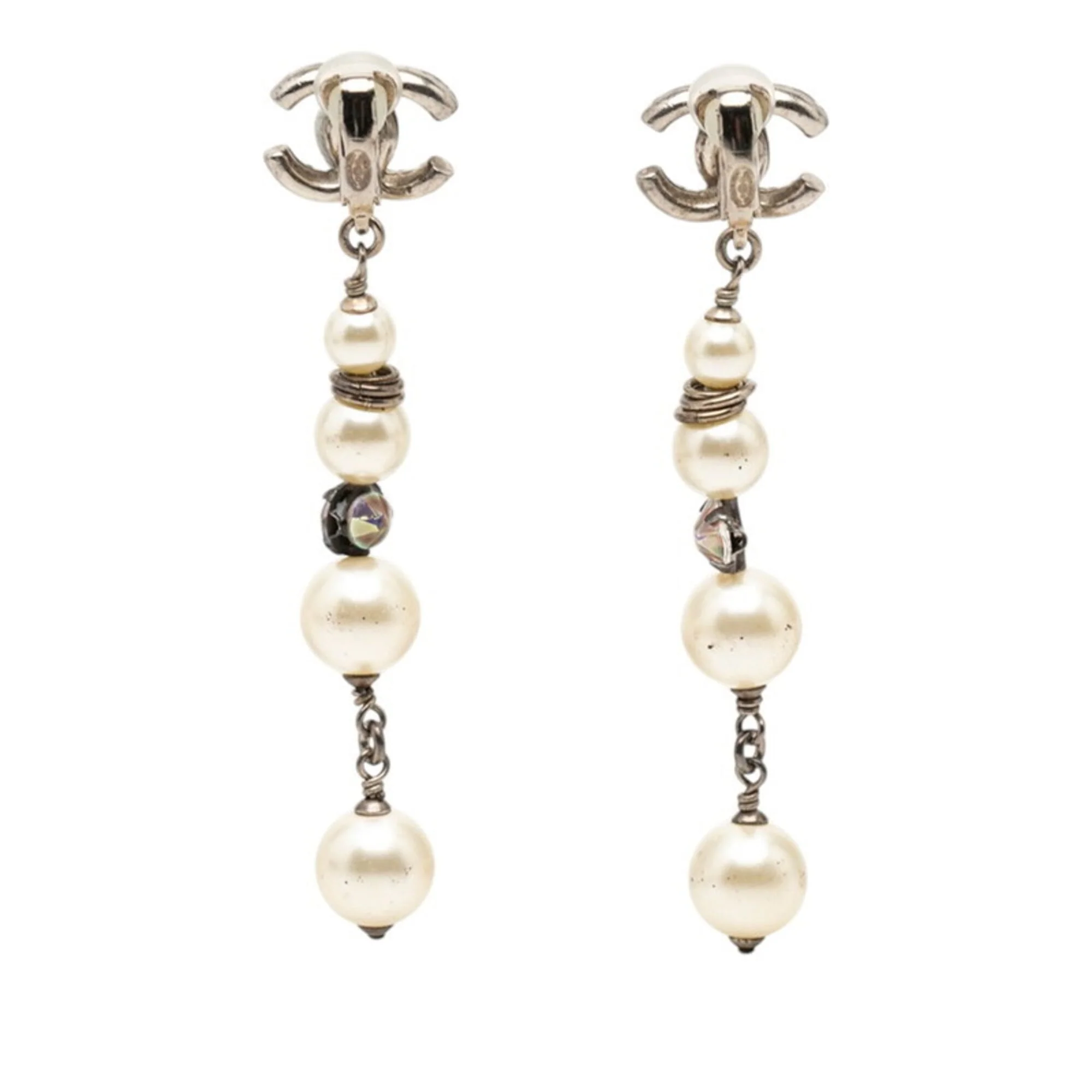 CC Logo Clip-On Earrings Silver-Tone Metal Silver-Tone Metal - Image 2