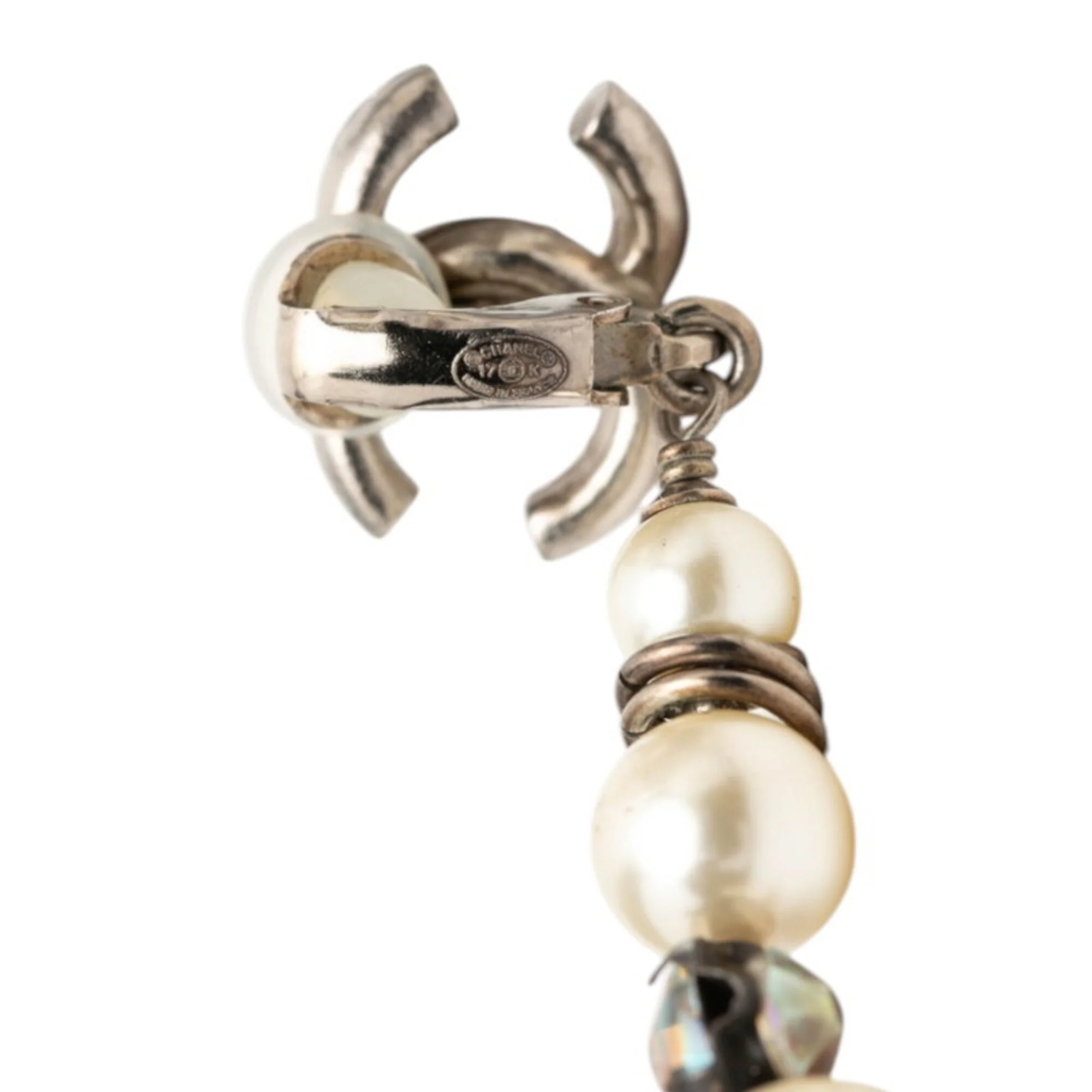 CC Logo Clip-On Earrings Silver-Tone Metal Silver-Tone Metal - Image 3