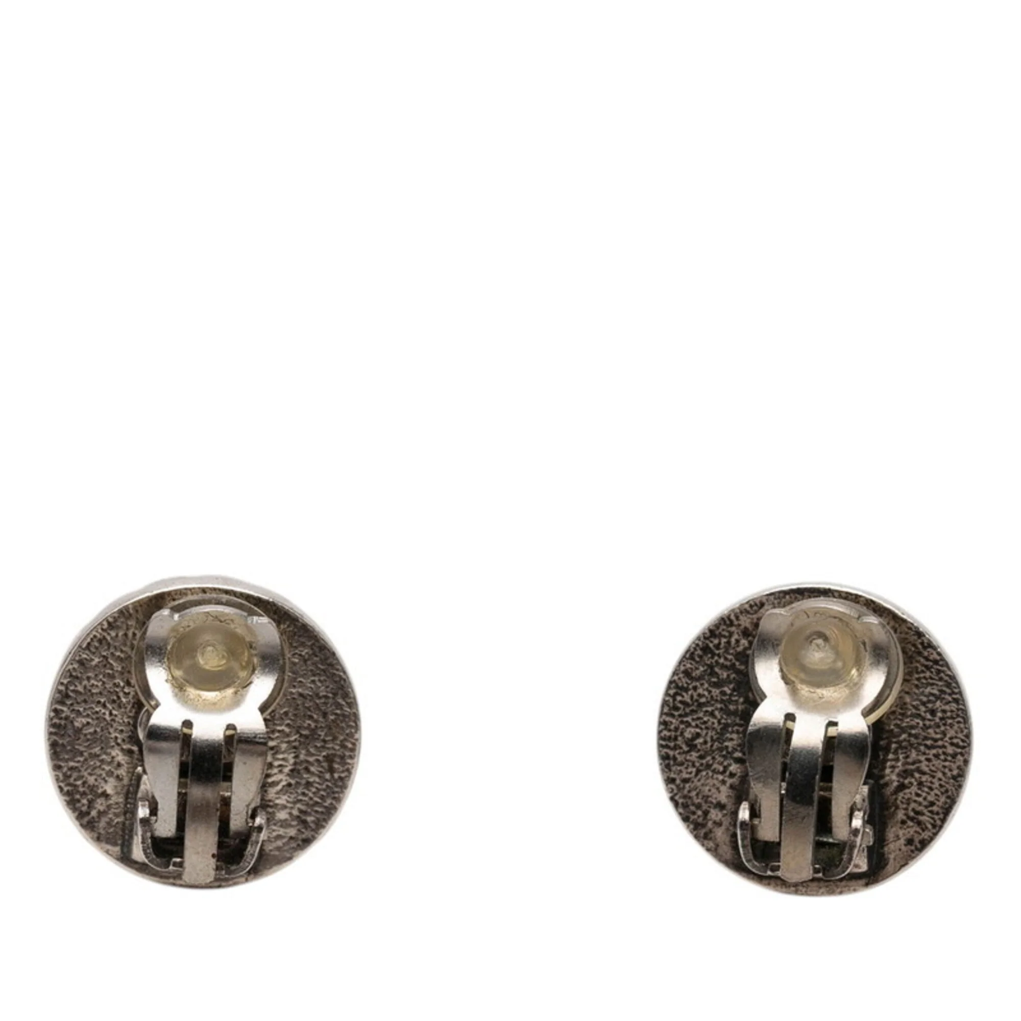 CC Logo Clip-On Earrings Silver-Tone Metal Silver-Tone Metal - Image 2
