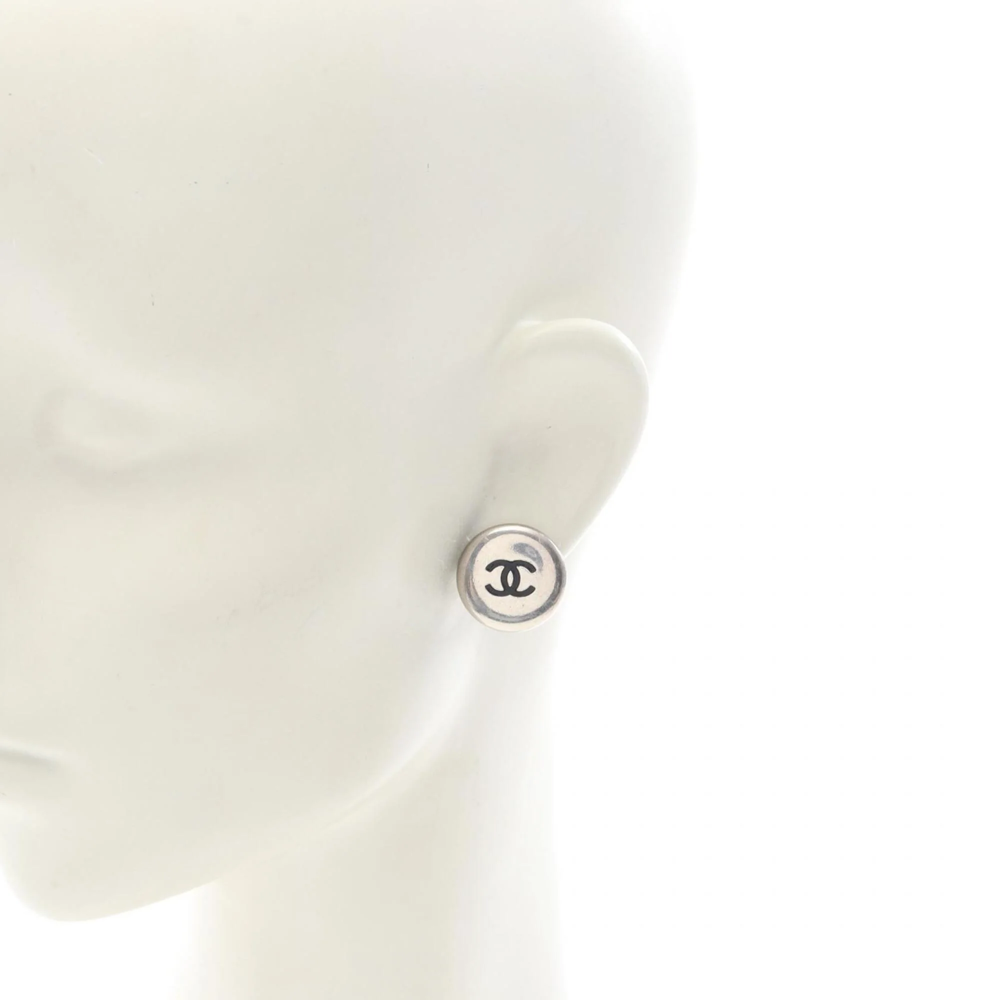 CC Logo Clip-On Earrings Sterling Silver - Image 4