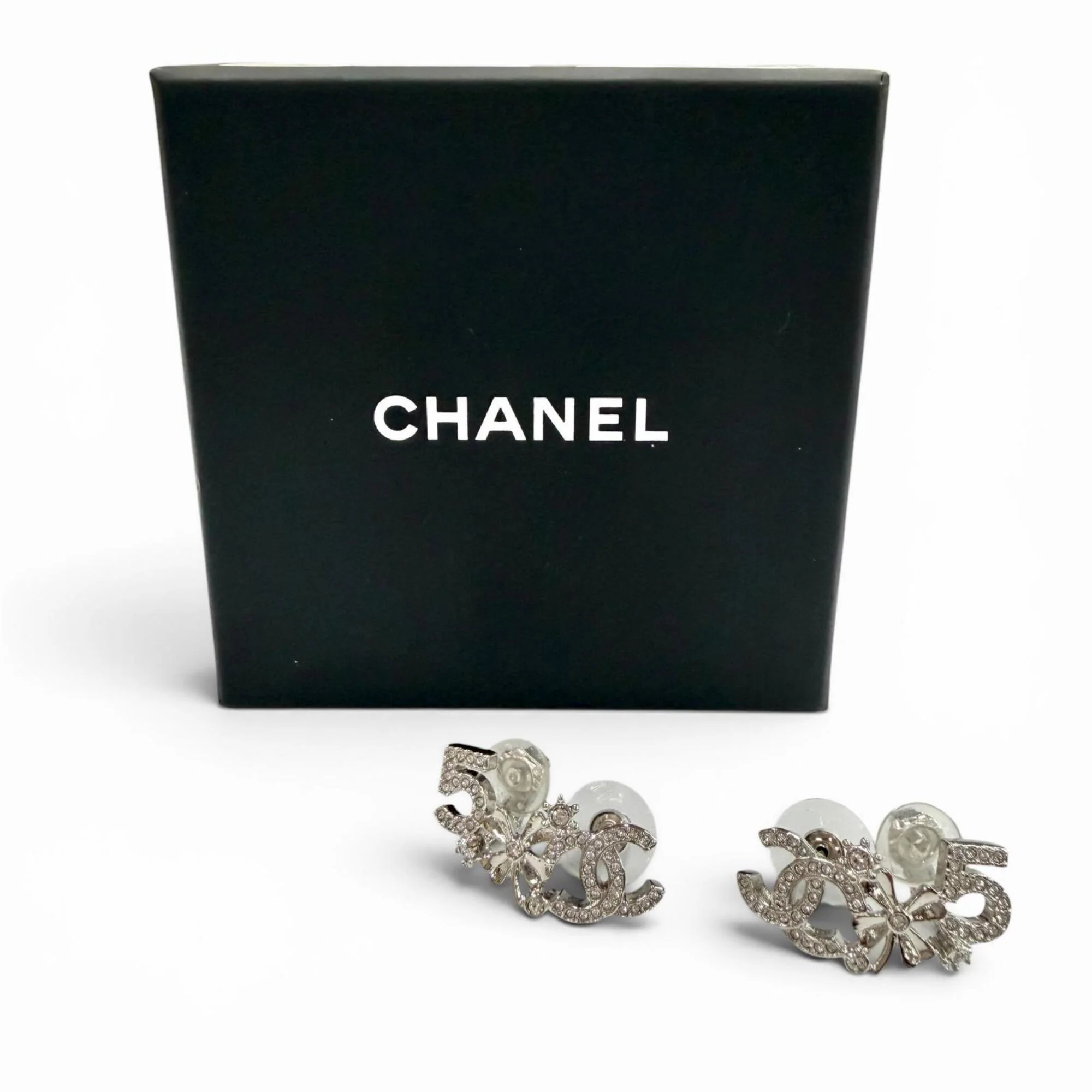 CC Logo Clover Earrings Sterling Silver Silver-Tone Metal - Image 2