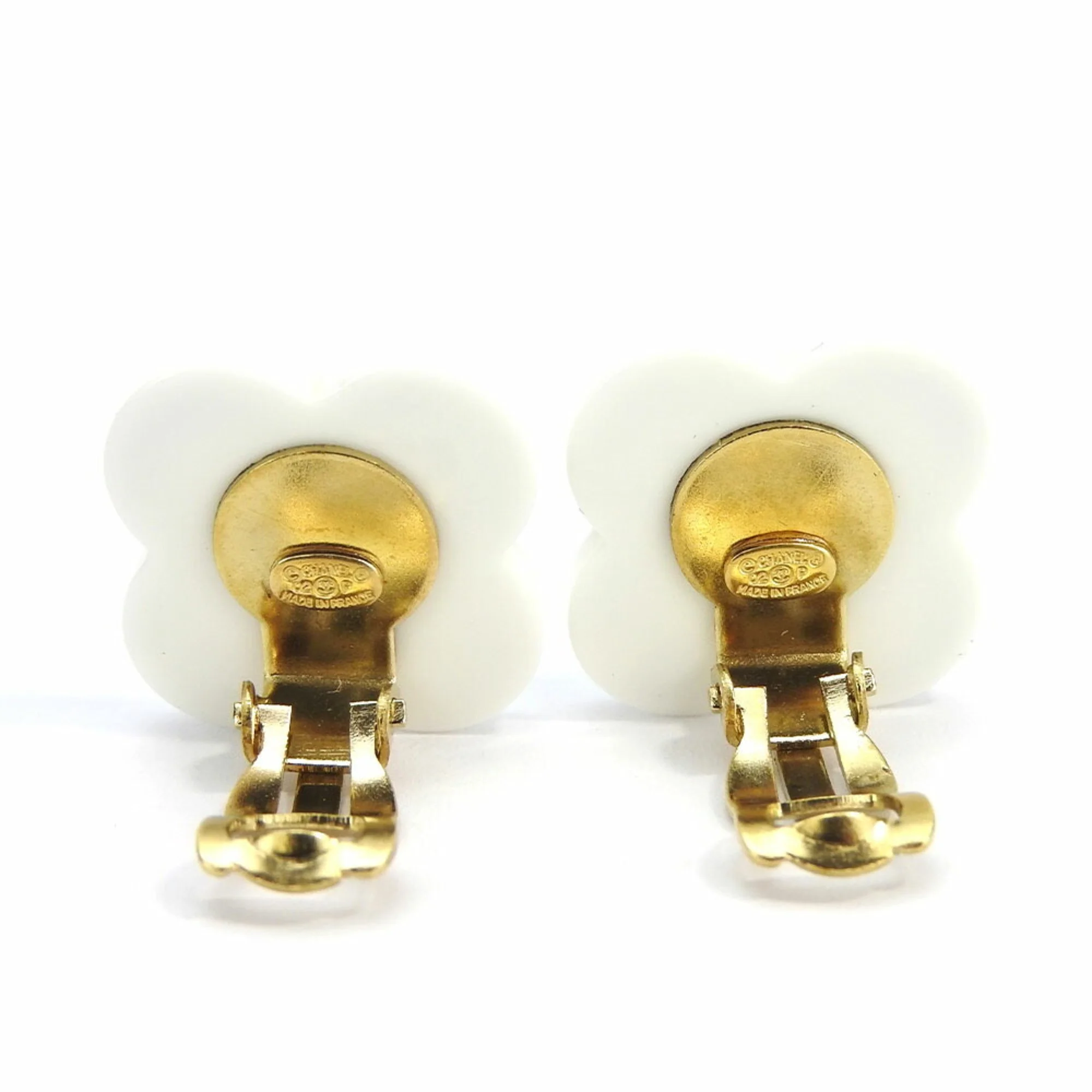 CC Logo Clover Flower Earrings Metal - Image 2