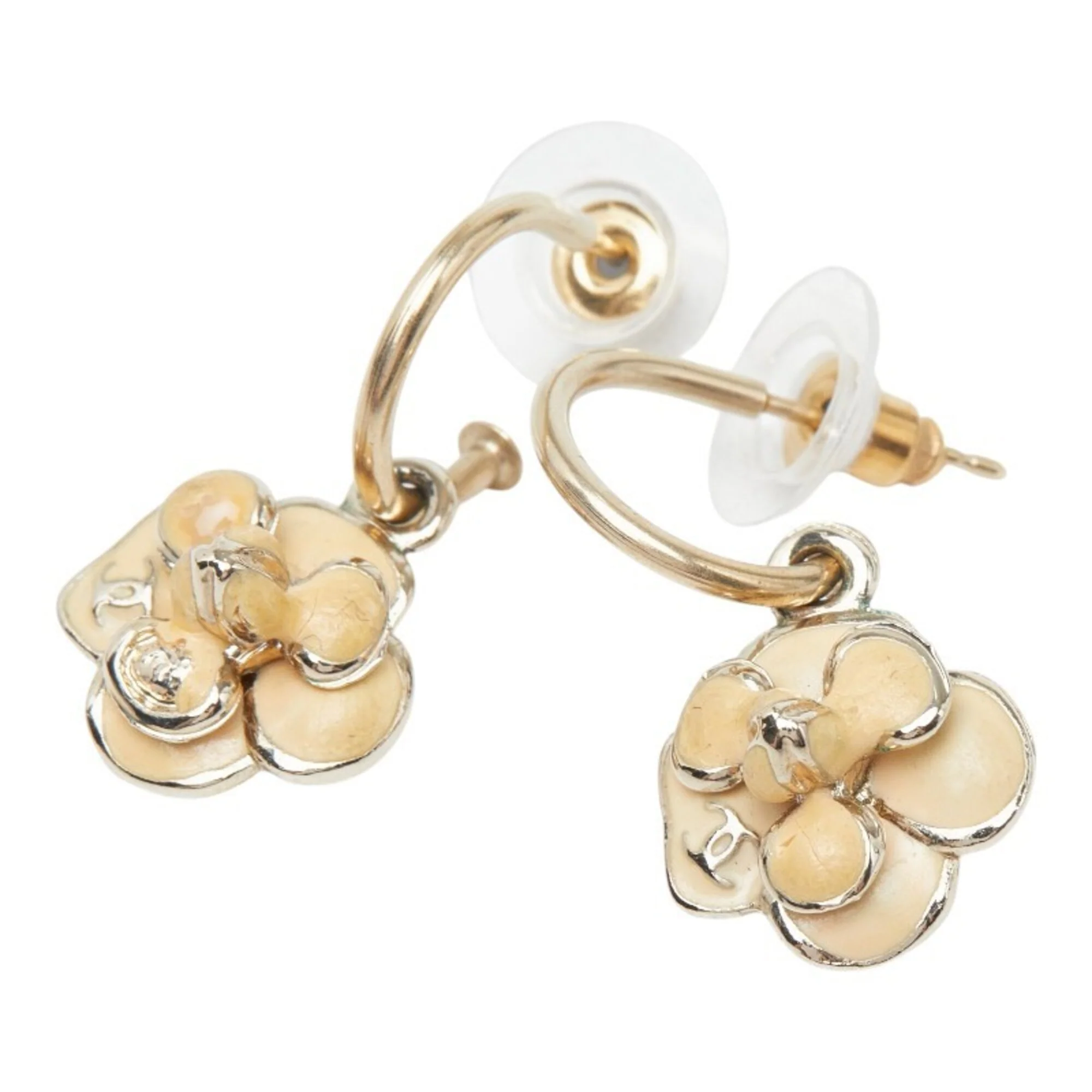 CC Logo Earrings Gold-Tone Metal