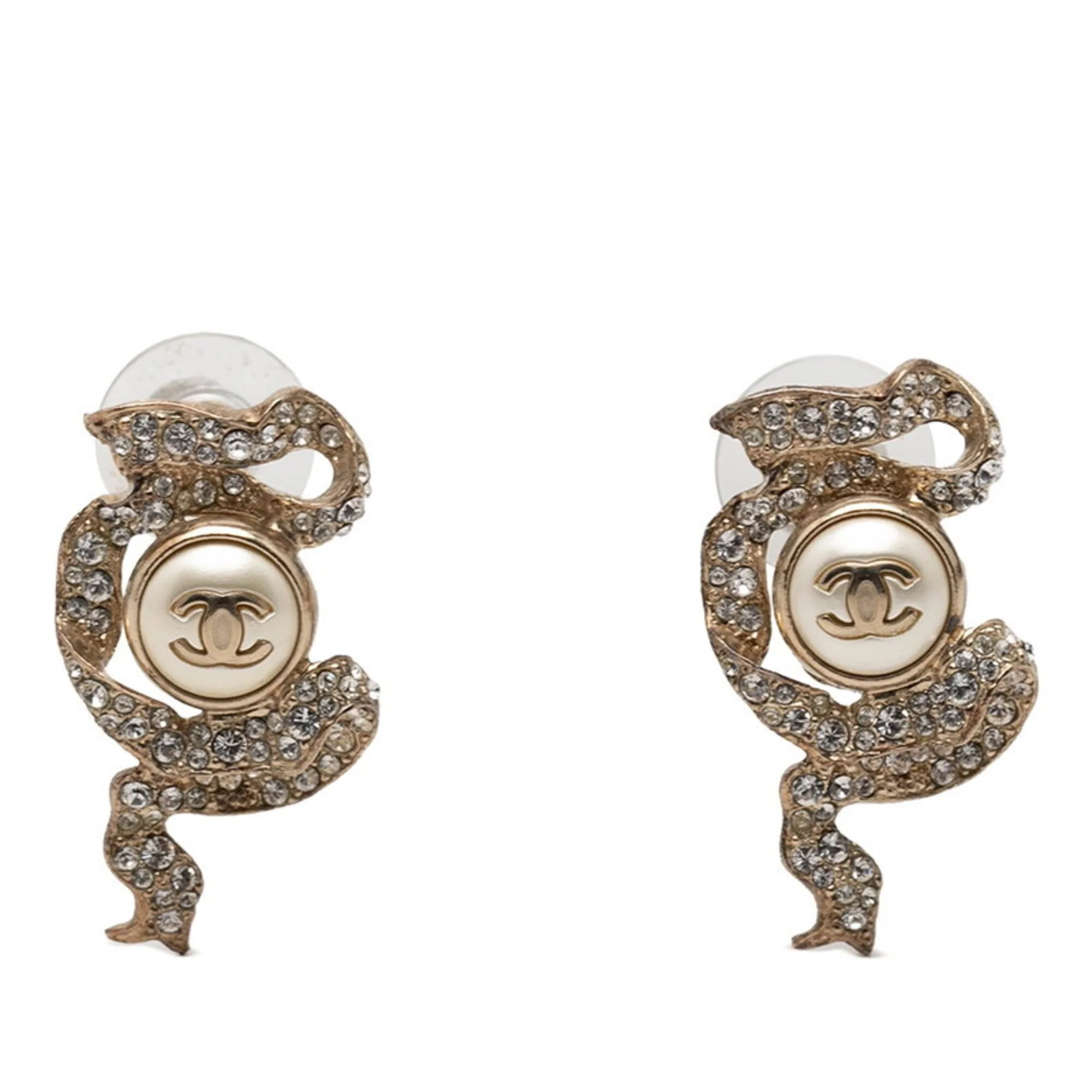 CC Logo Earrings Gold-Tone Metal