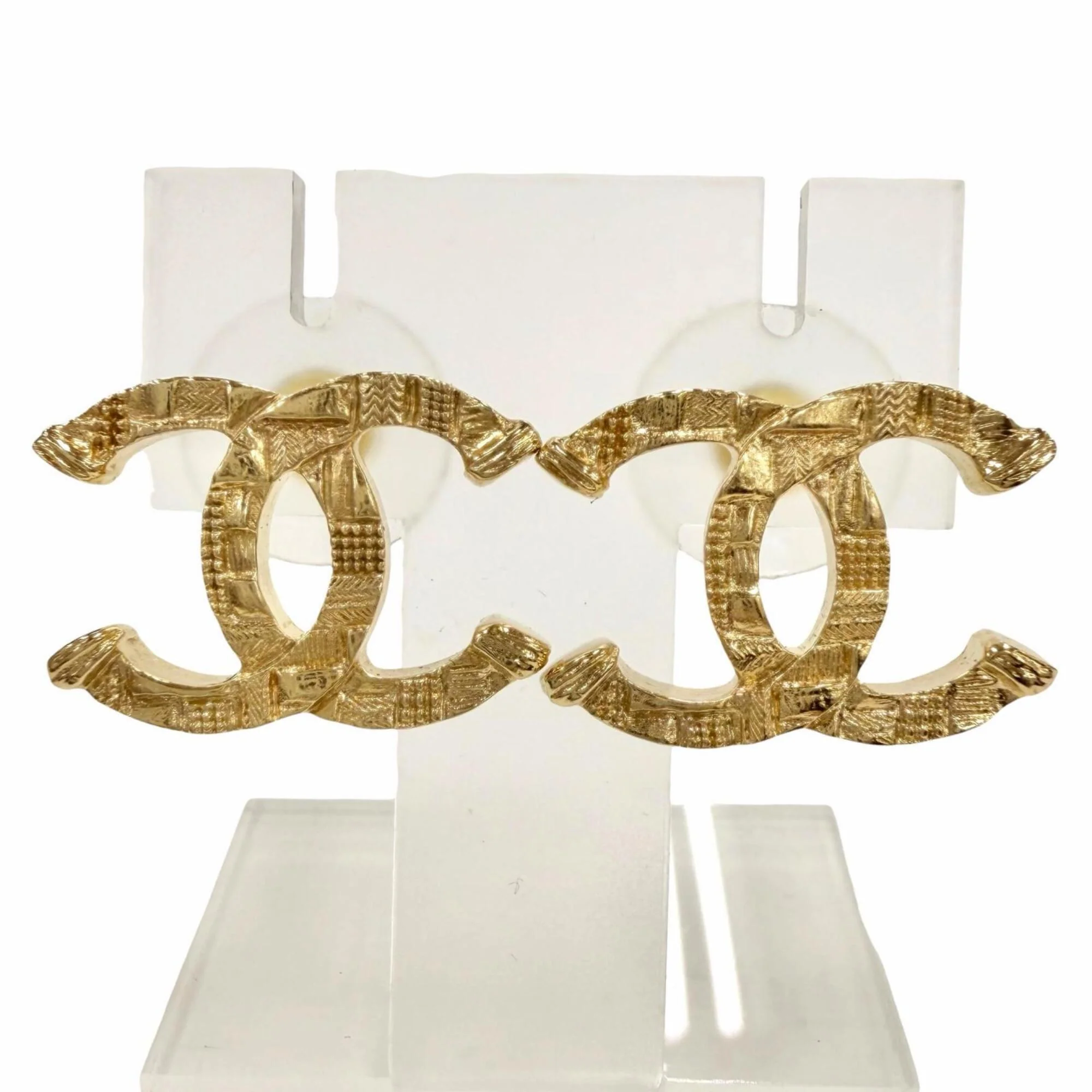CC Logo Earrings Metal Gold-Tone Metal
