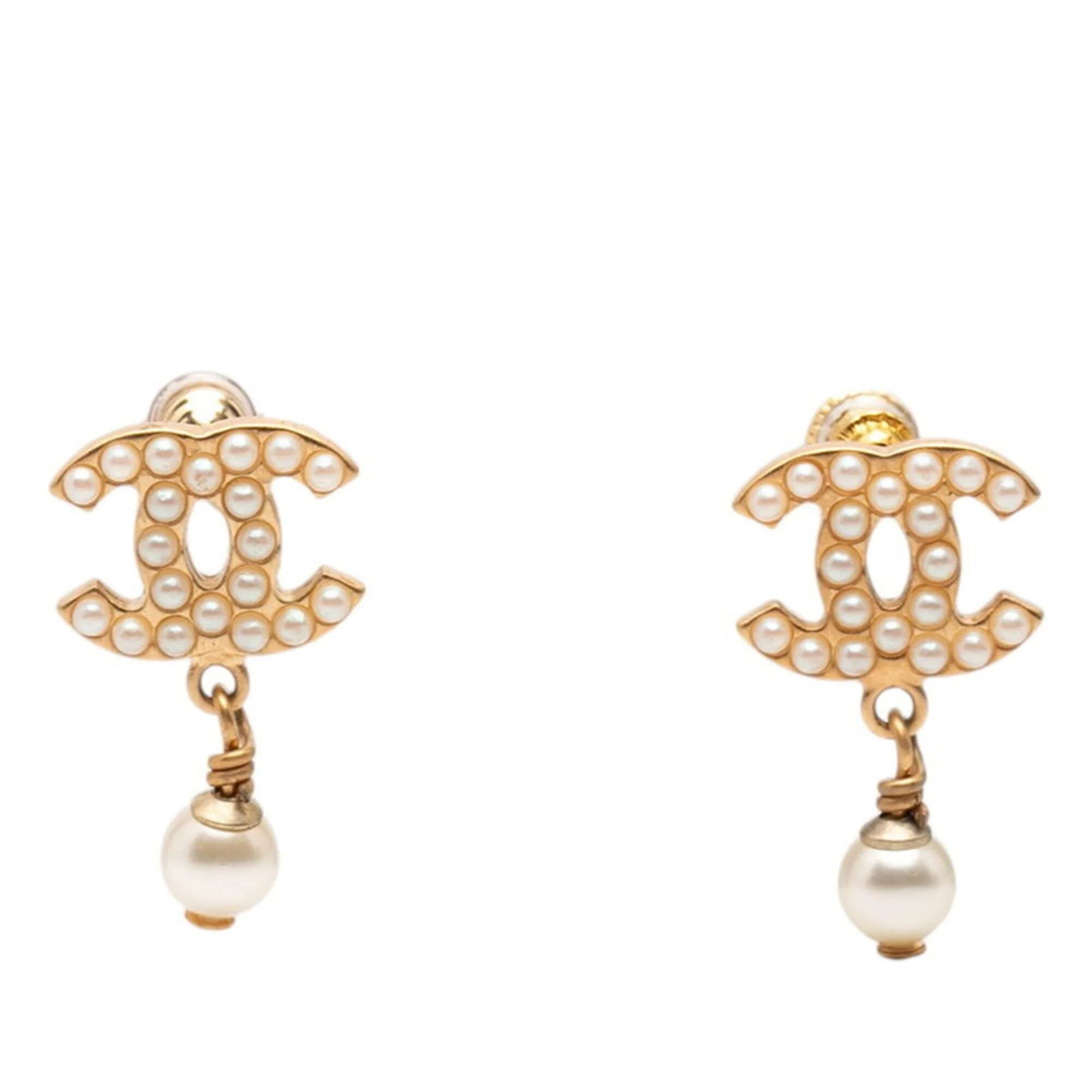 CC Logo Earrings Metal Gold-Tone Metal