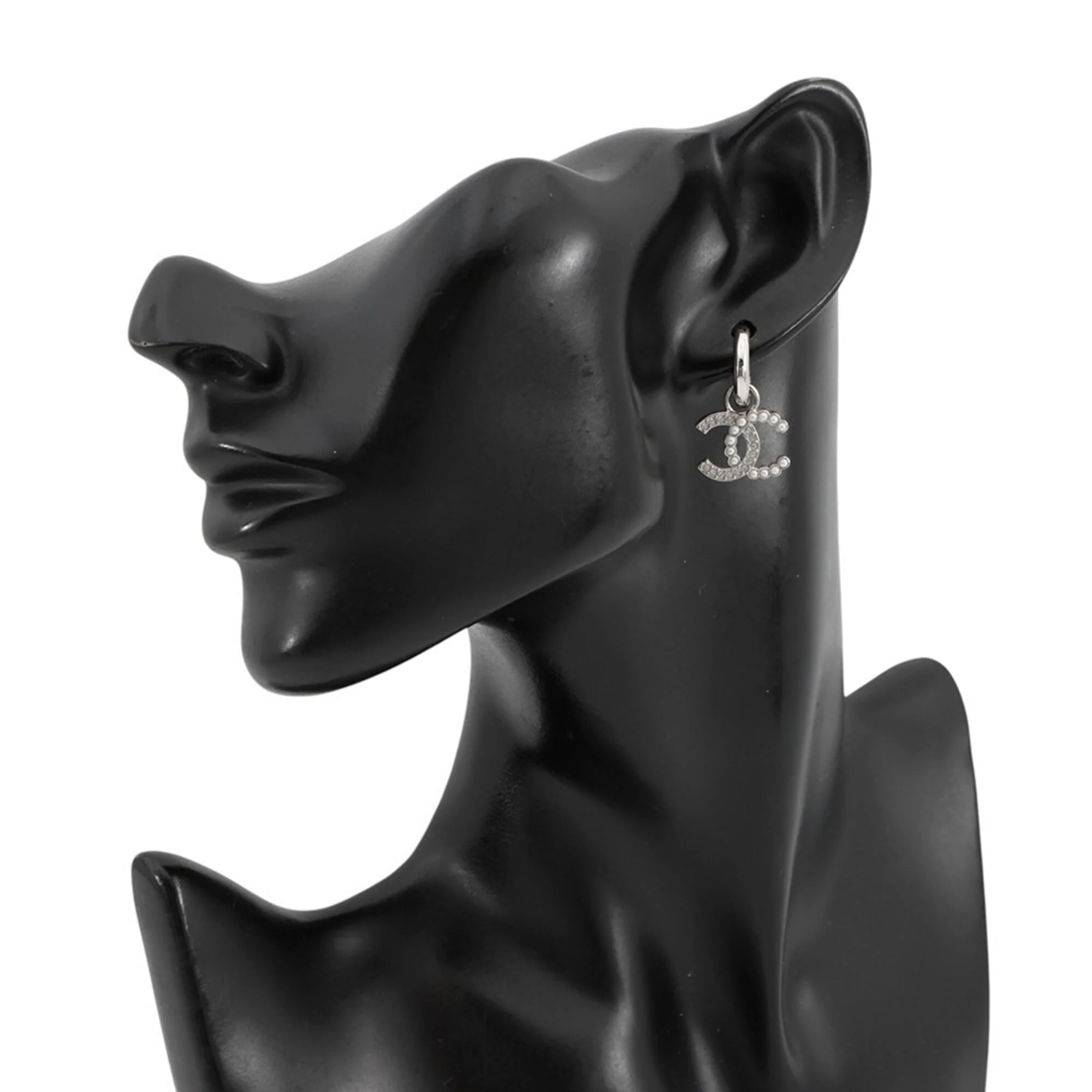 CC Logo Earrings Metal Silver-Tone Metal - Image 4