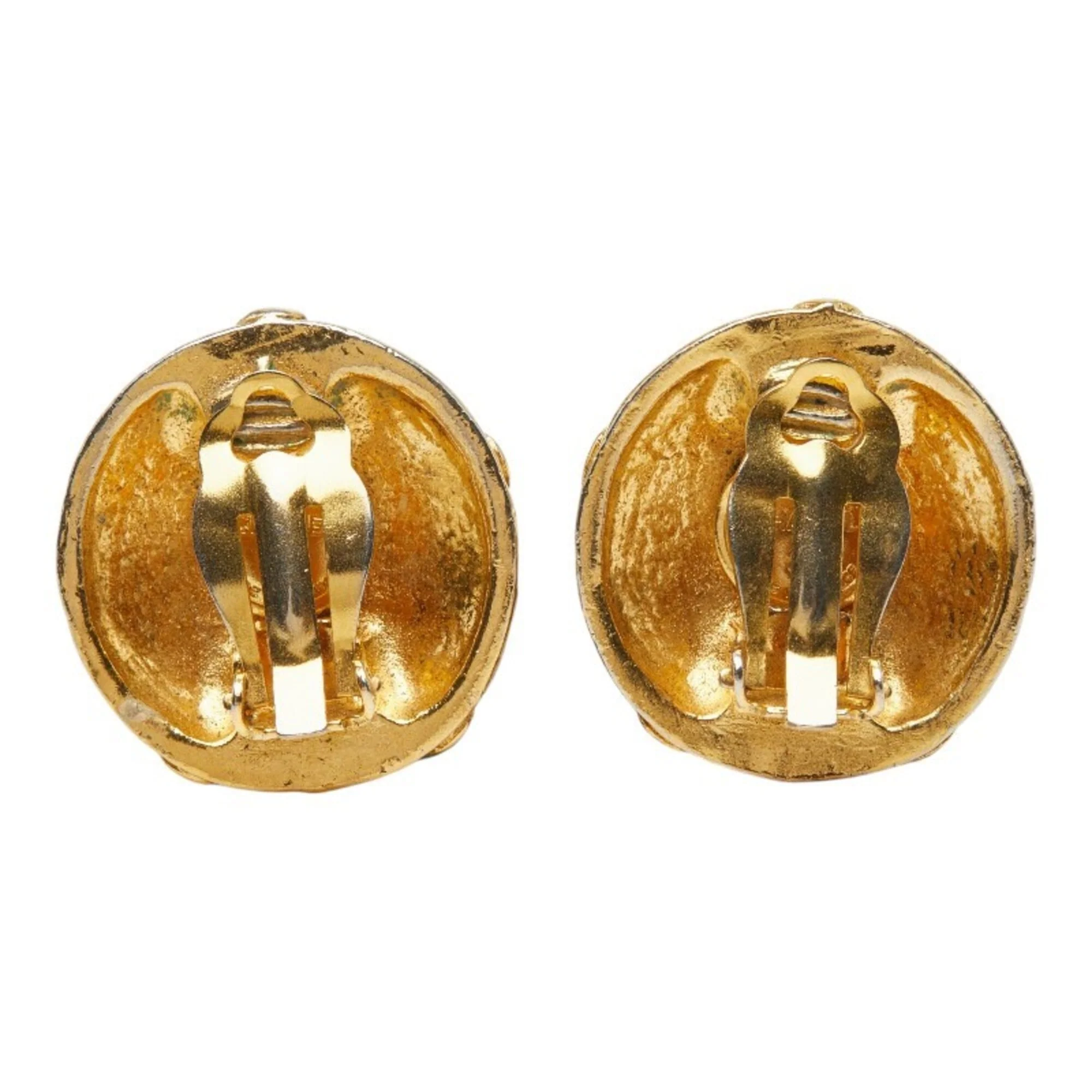 CC Logo Flower Clip-On Earrings Metal Gold-Tone Metal - Image 3