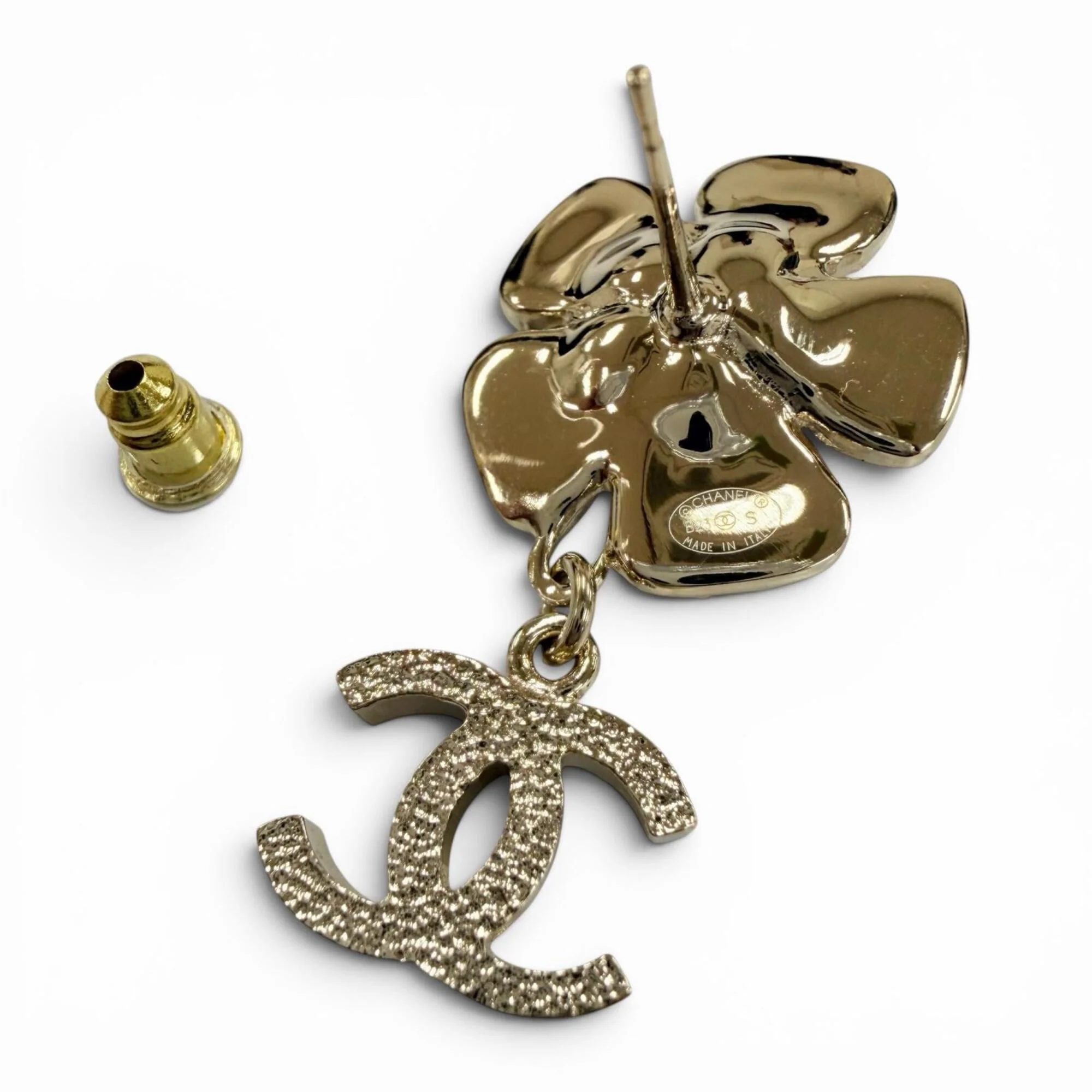 CC Logo Flower Earrings Metal Gold-Tone Metal - Image 6