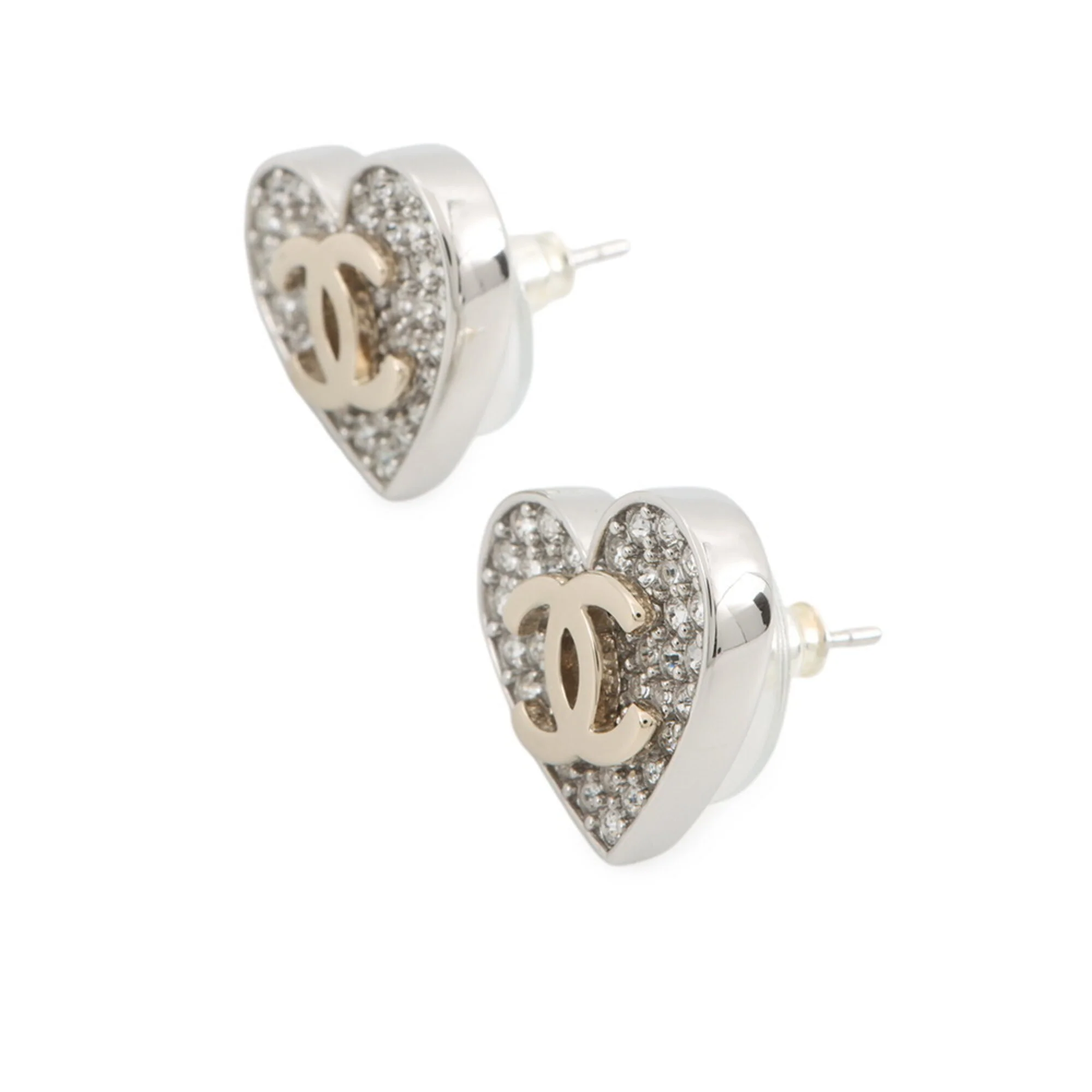 CC Logo Heart Earrings Gold-Tone Metal Gold-Tone Metal - Image 2