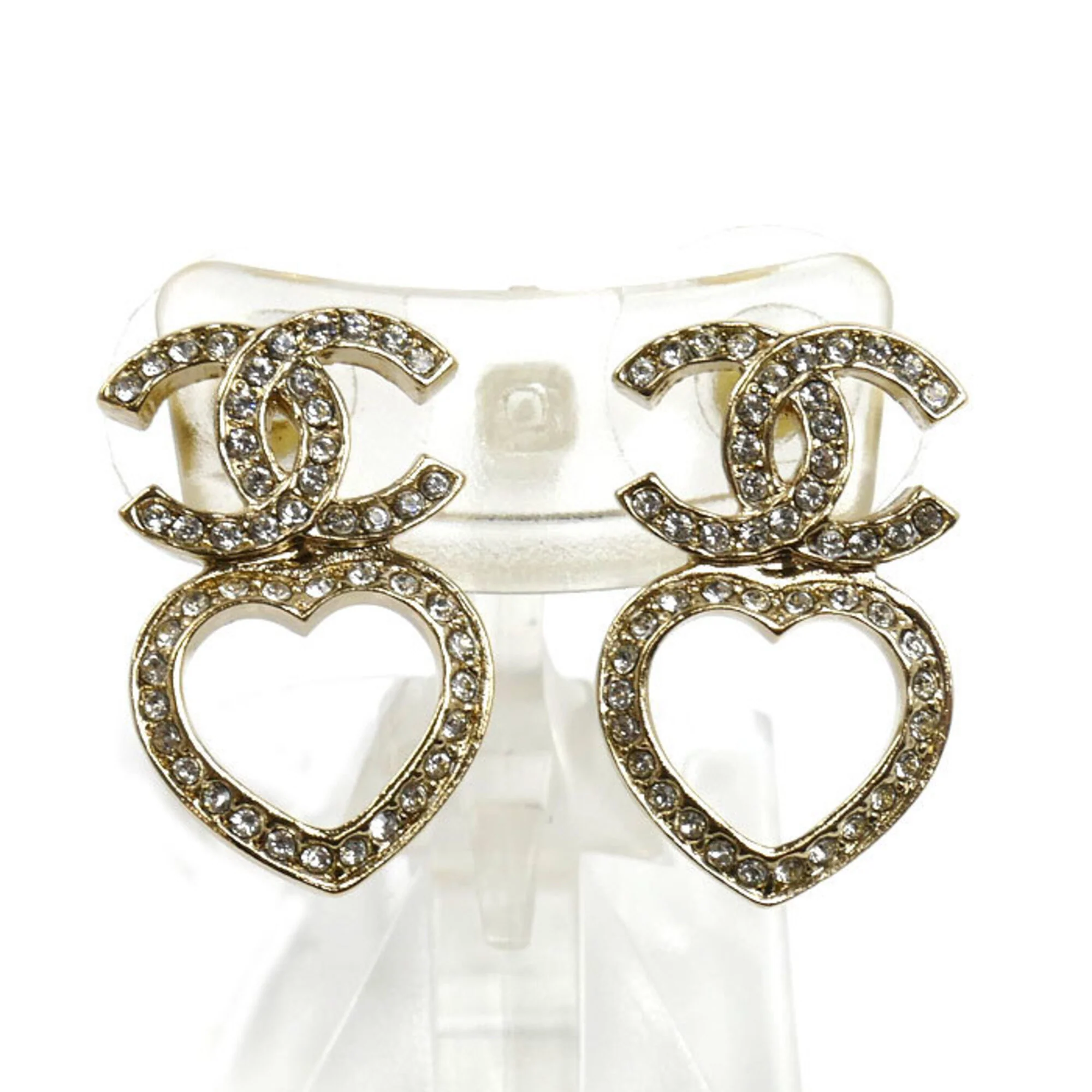 CC Logo Heart Earrings Metal