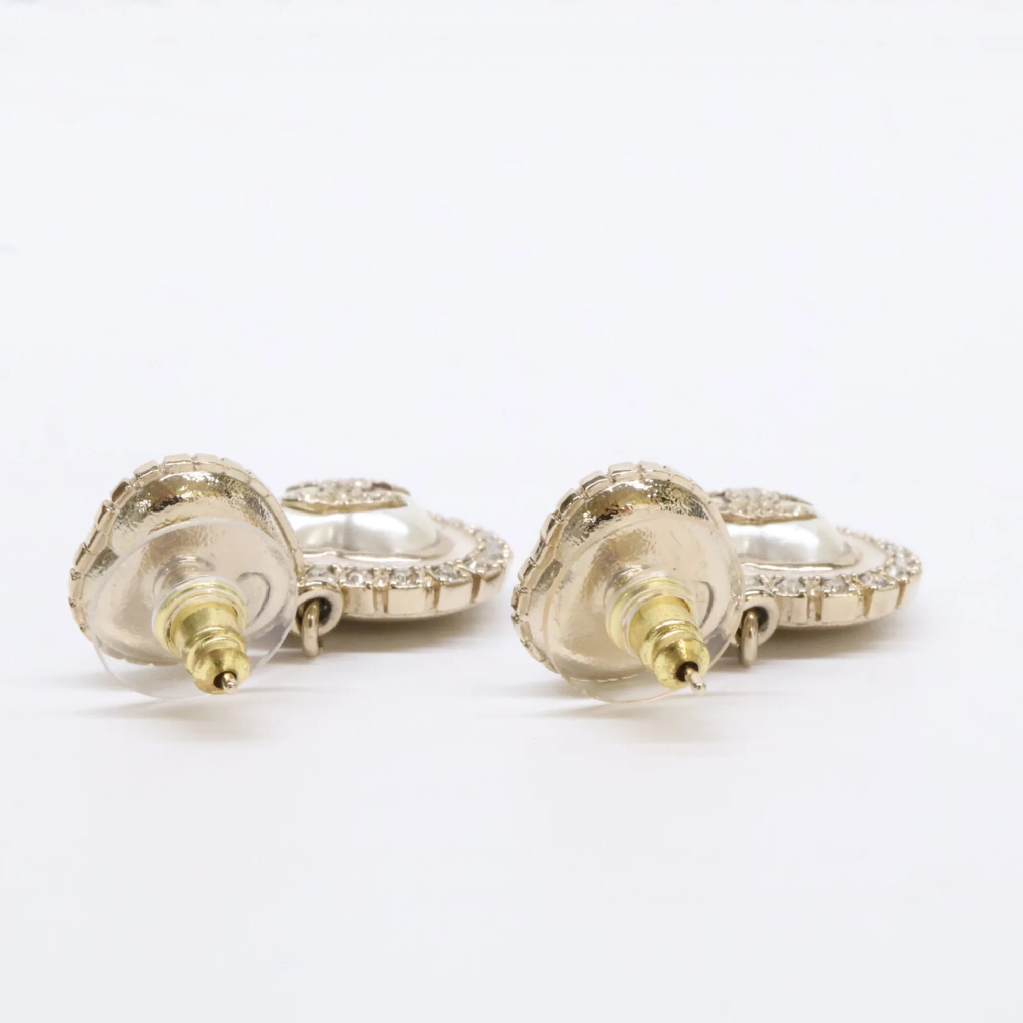 CC Logo Heart Earrings Metal Gold-Tone Metal - Image 5