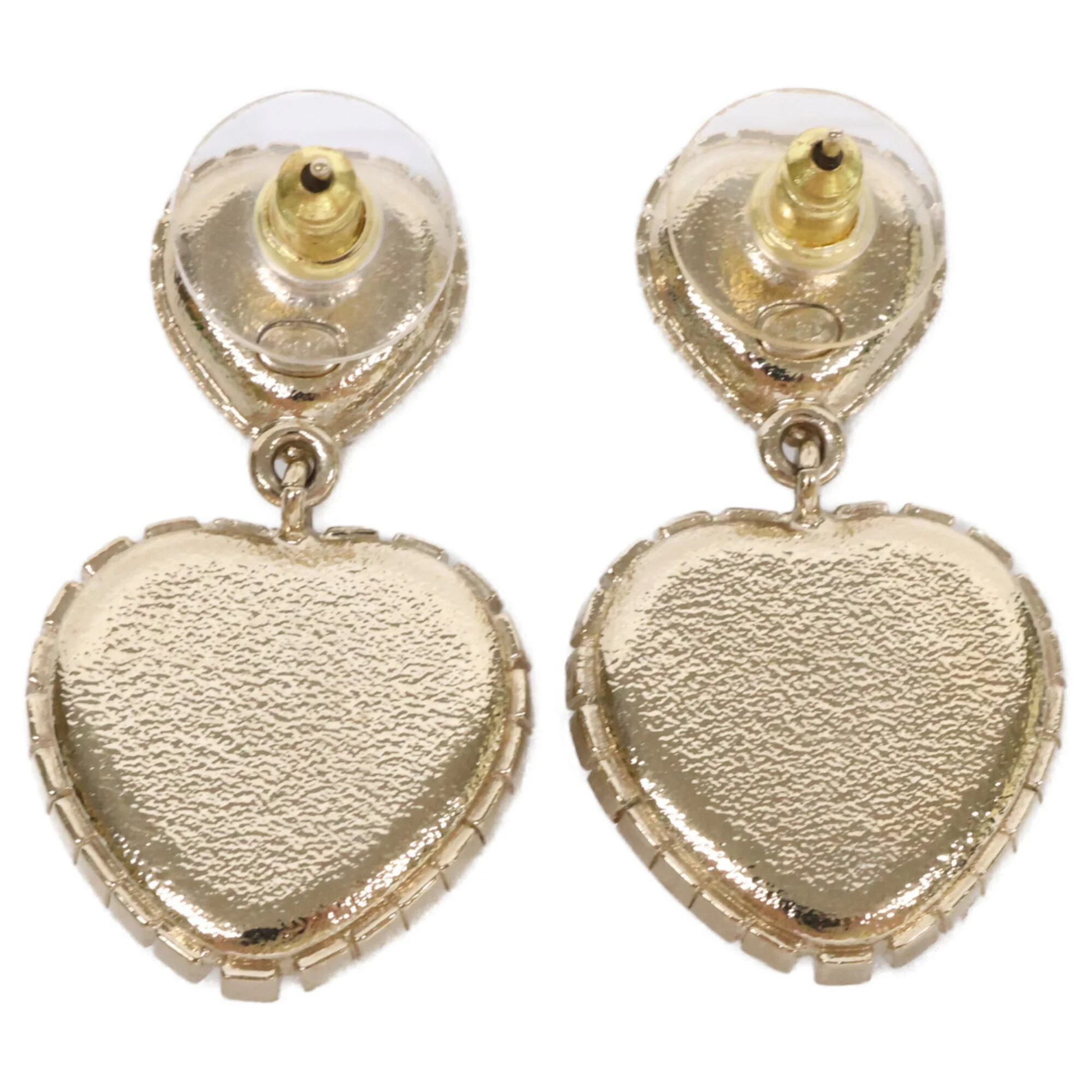 CC Logo Heart Earrings Metal Gold-Tone Metal - Image 6