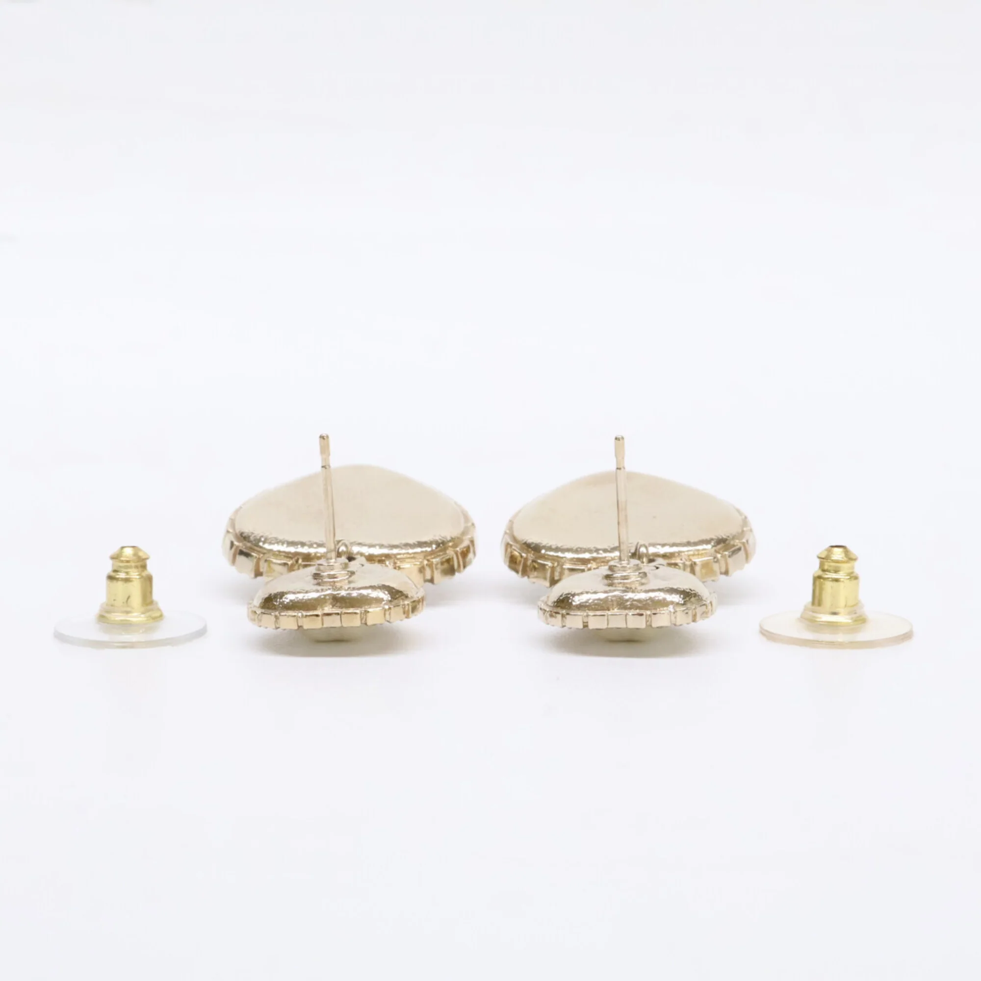 CC Logo Heart Earrings Metal Gold-Tone Metal - Image 7