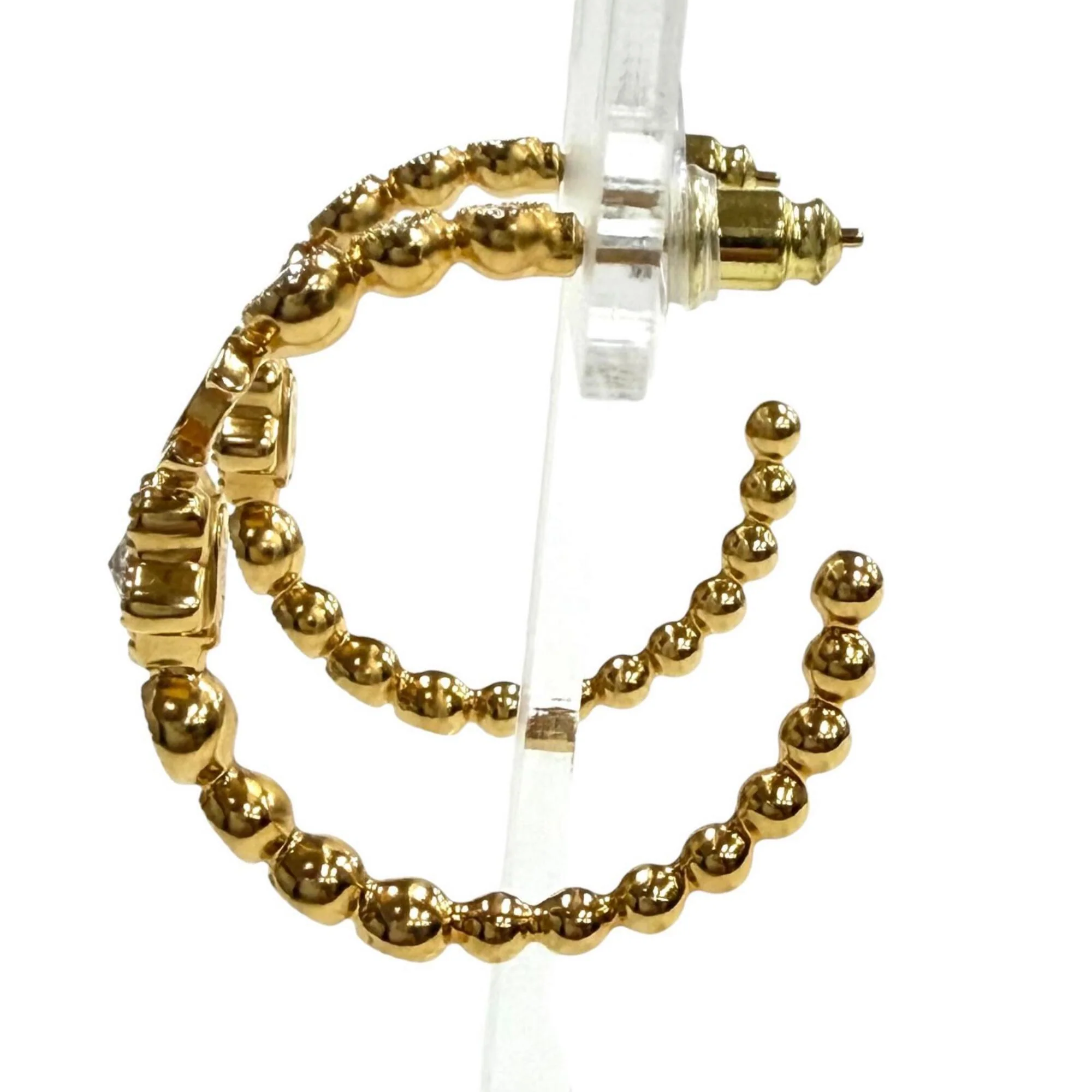 CC Logo Hoop Star Earrings Metal Gold-Tone Metal - Image 2