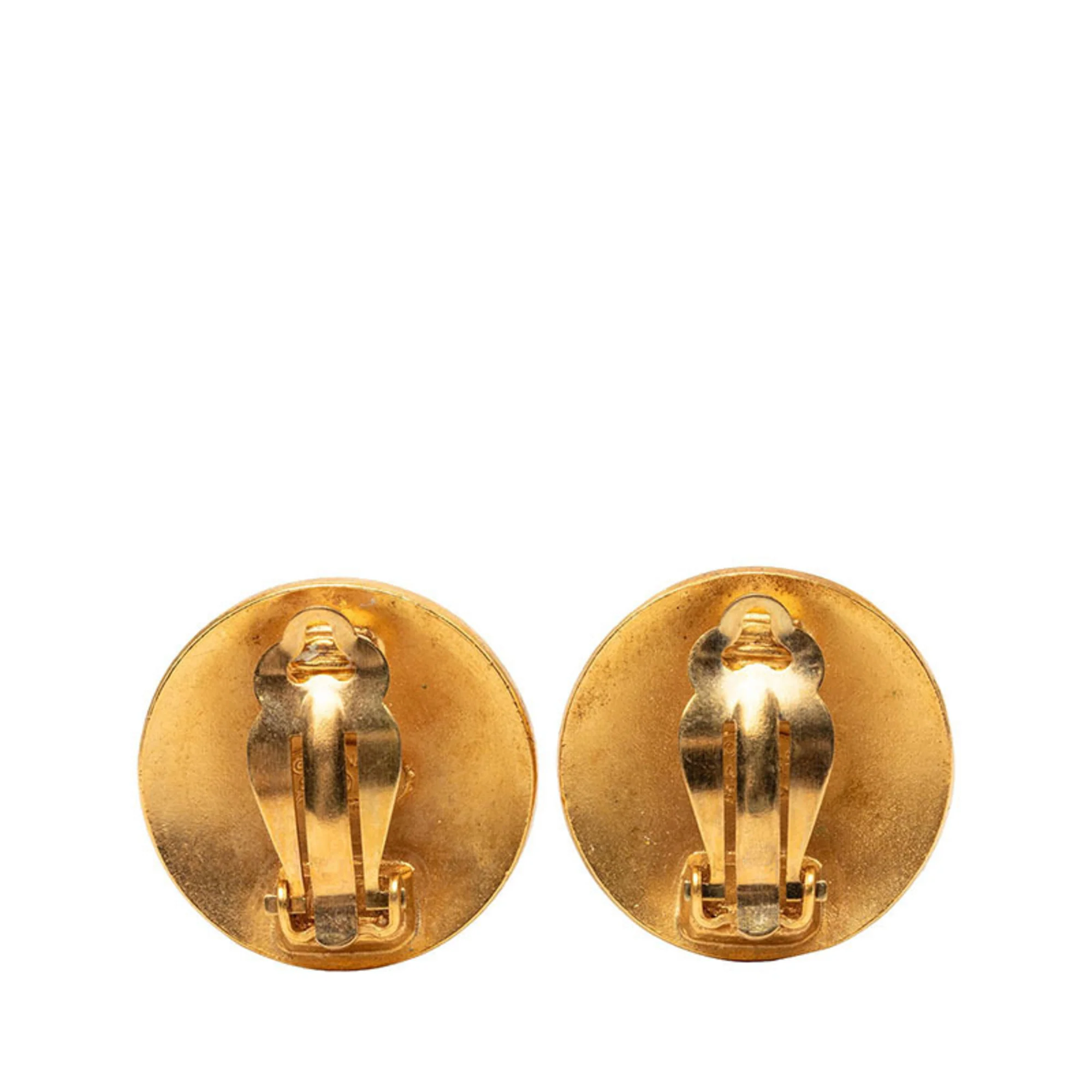 CC Logo Round Clip-On Earrings Metal - Image 2