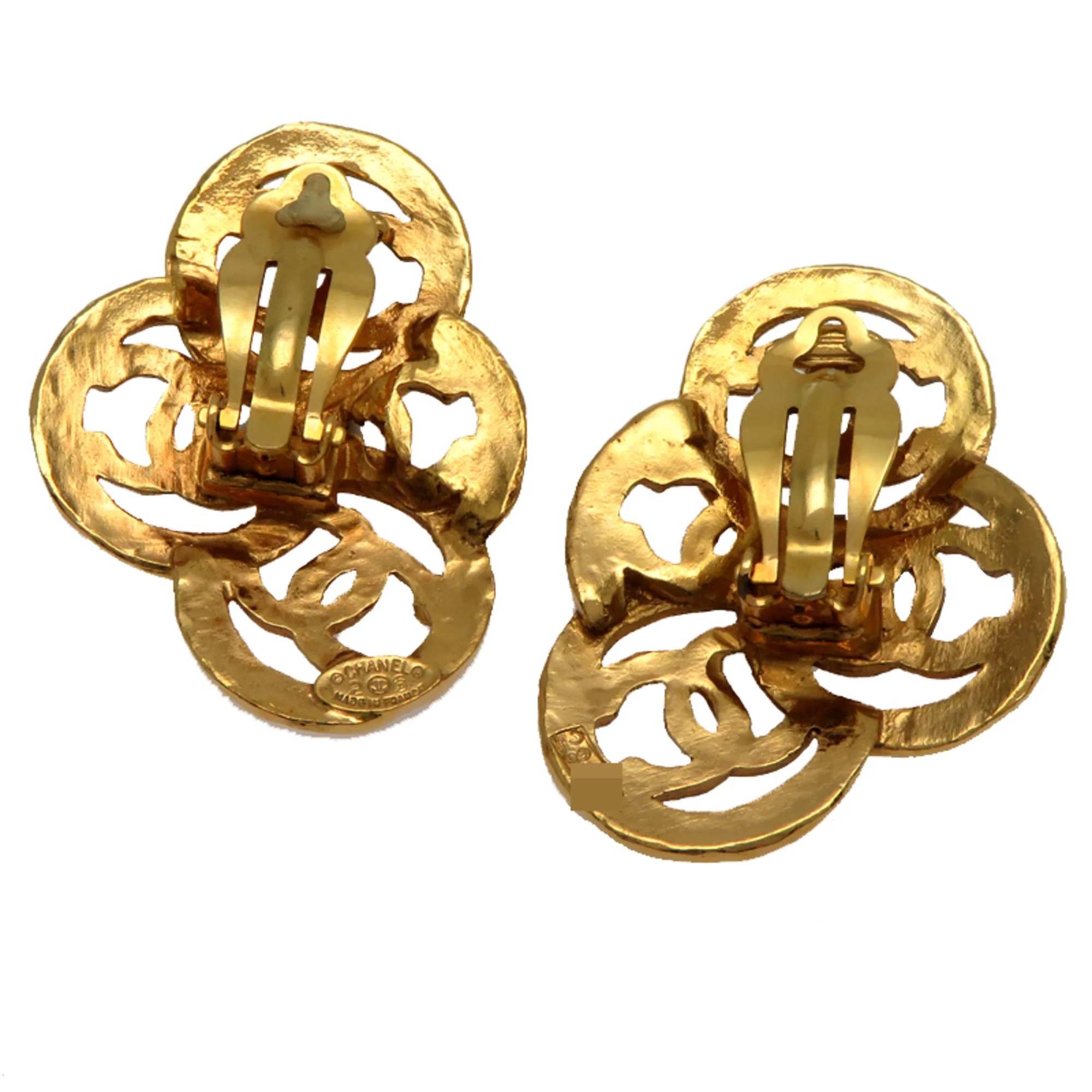 CC Logo Round Clip-On Earrings Metal - Image 2