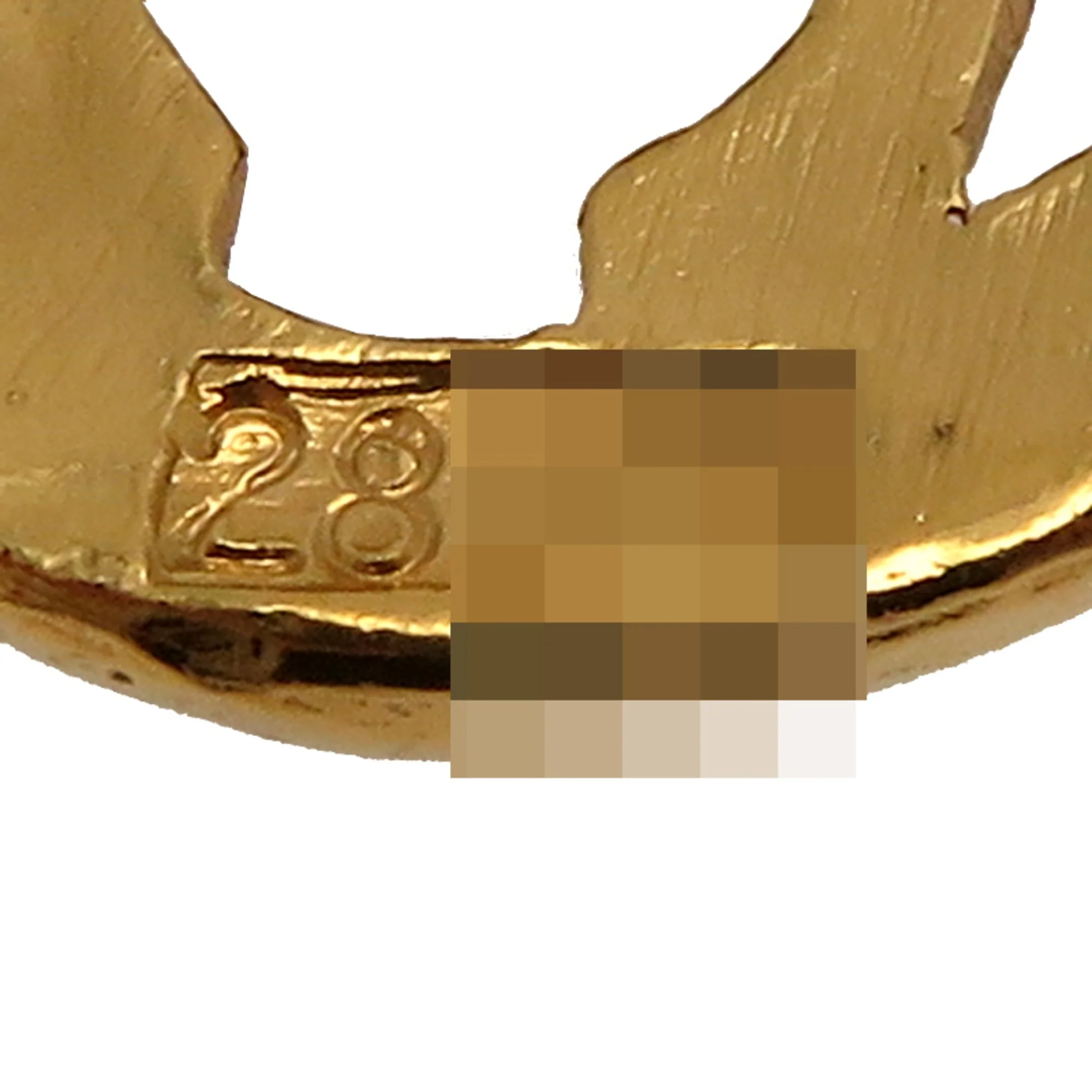 CC Logo Round Clip-On Earrings Metal - Image 4