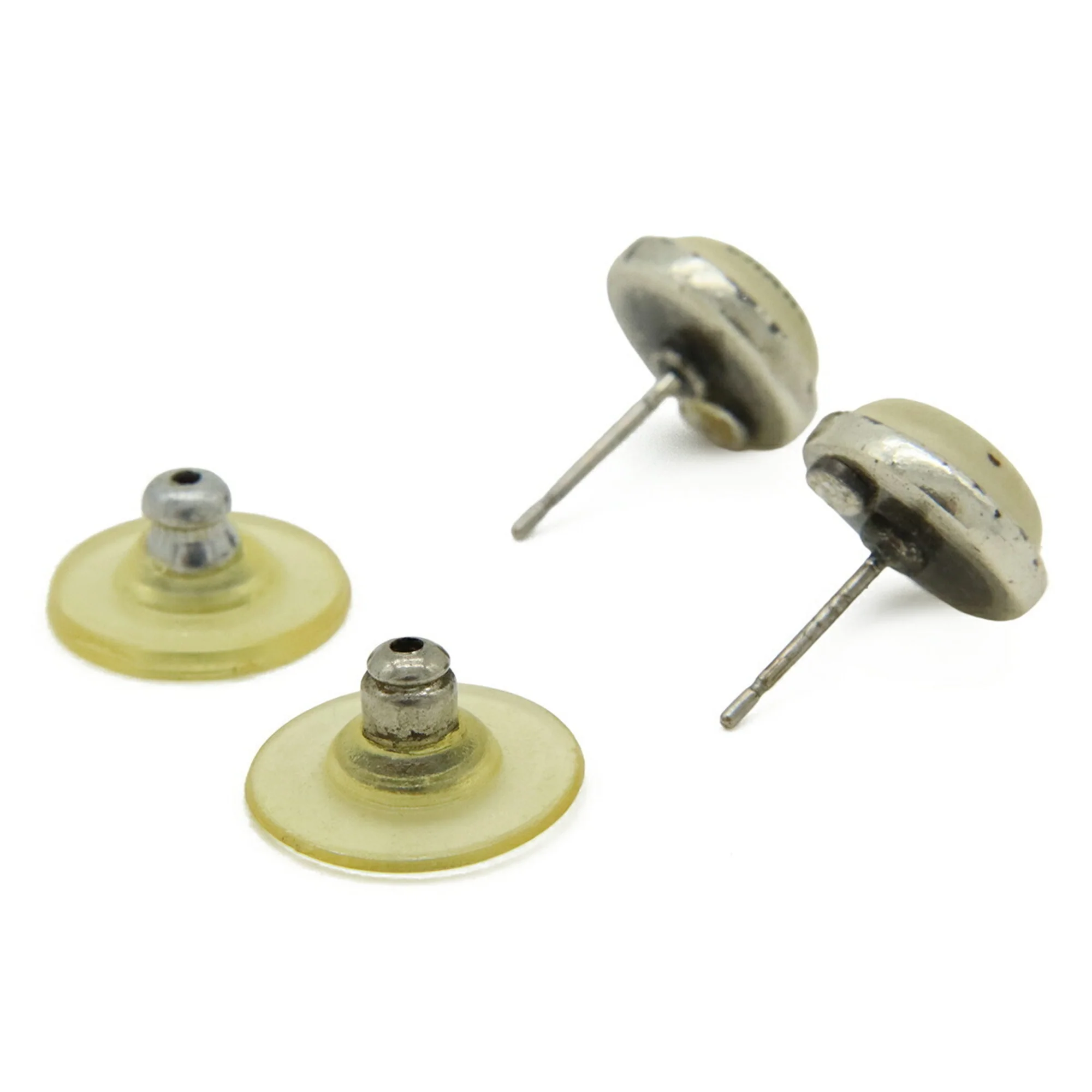 CC Logo Round Earrings Silver-Tone Metal - Image 4