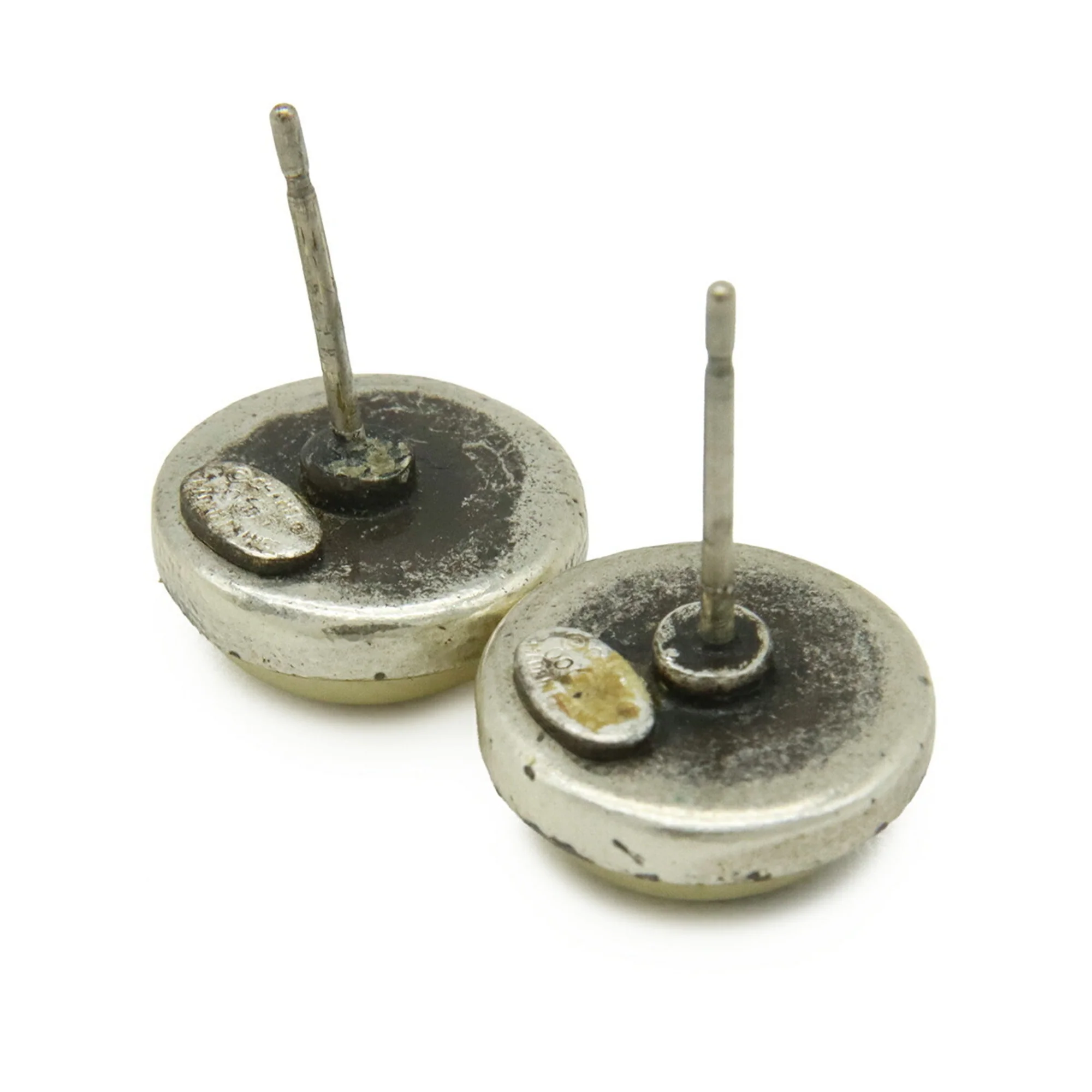 CC Logo Round Earrings Silver-Tone Metal - Image 6