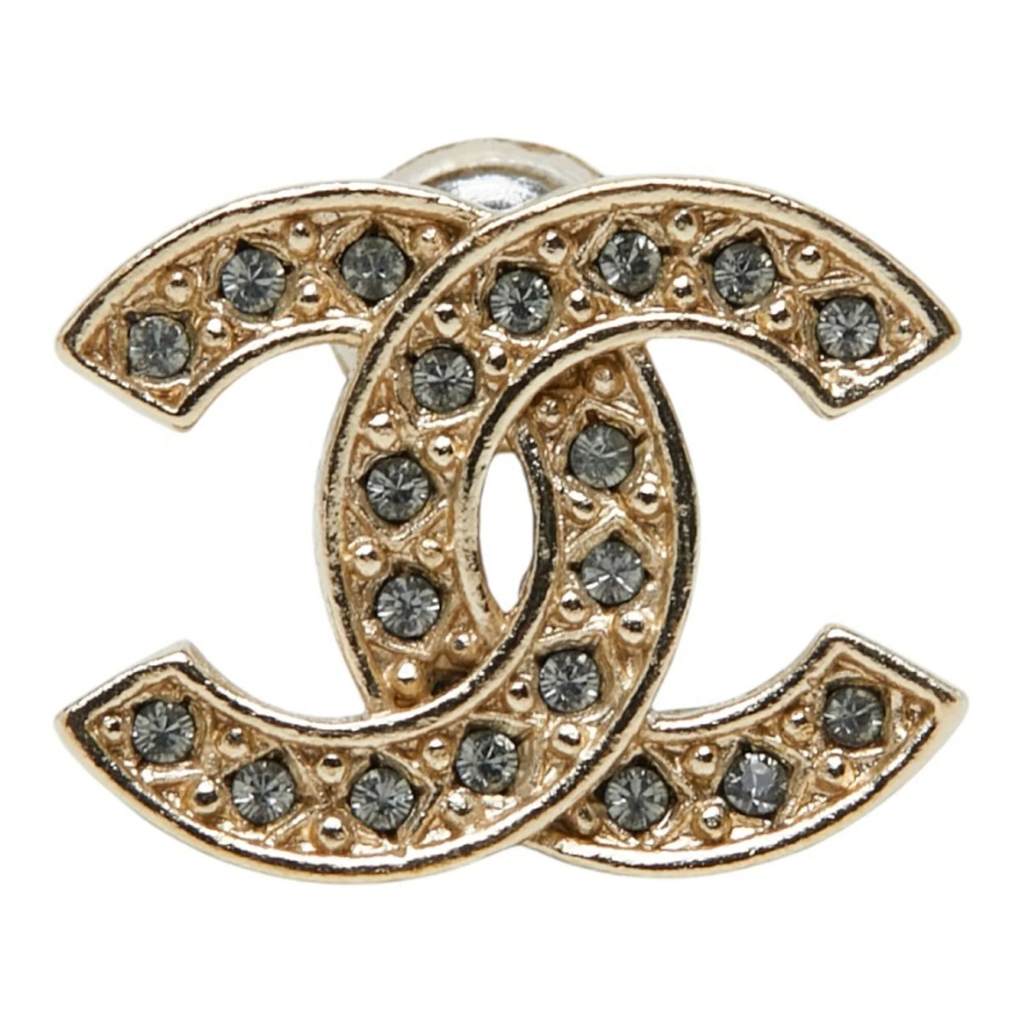 CC Logo Single Earring Gold-Tone Metal