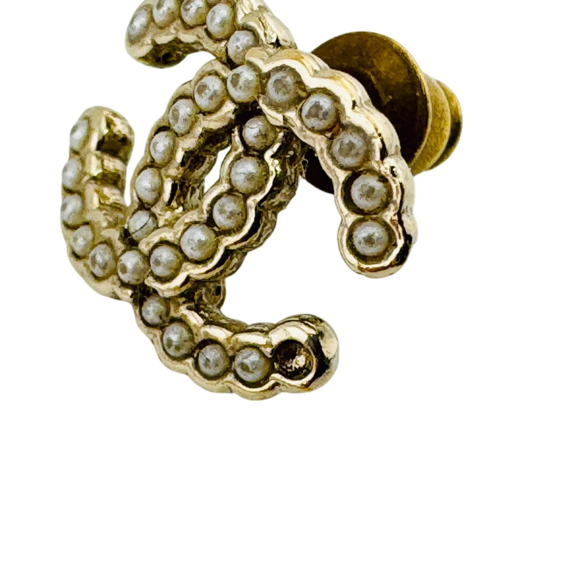 CC Logo Single Earring Gold-Tone Metal Gold-Tone Metal - Image 7