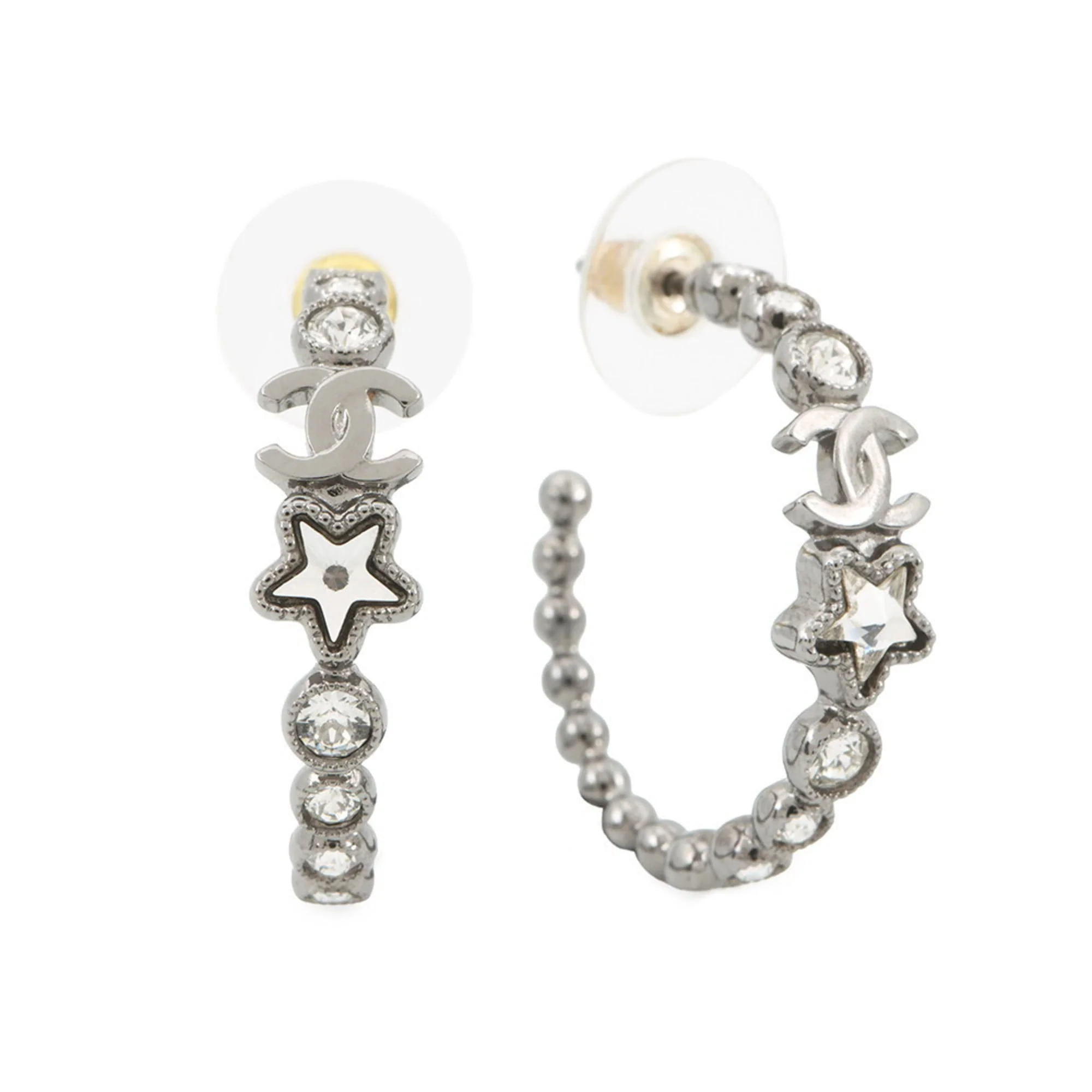CC Logo Star Earrings Metal