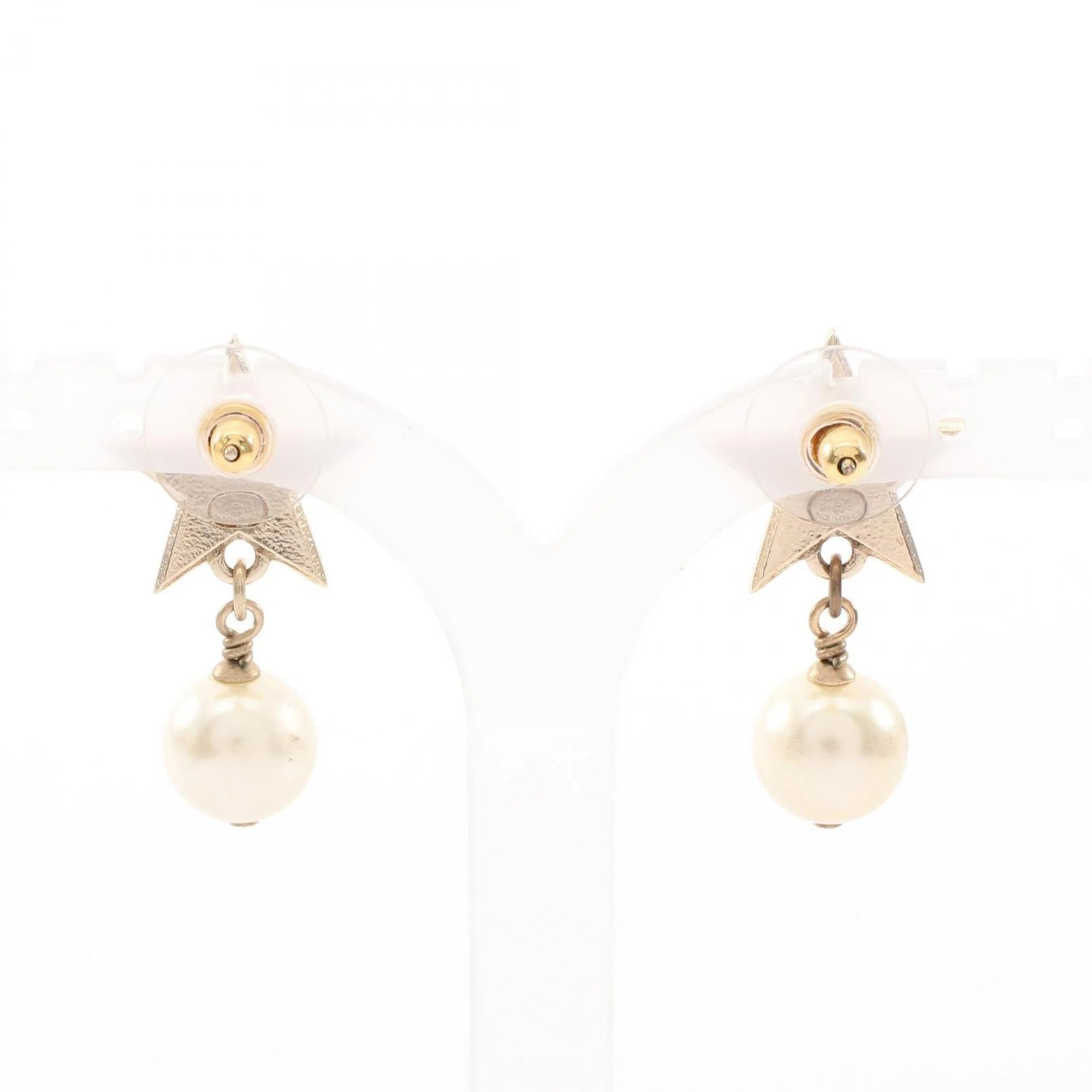 CC Logo Star Earrings Metal Gold-Tone Metal - Image 2