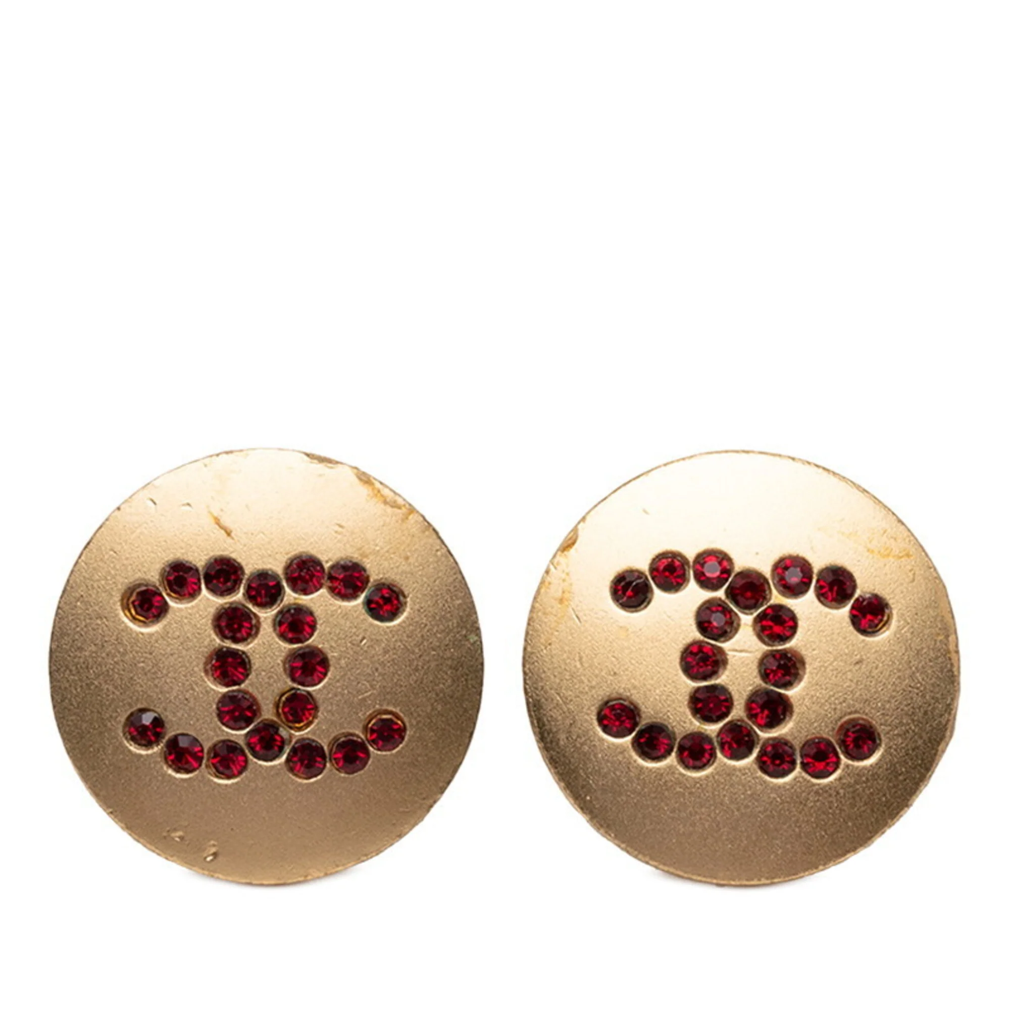 CC Logo Stud Earrings Gold-Tone Metal Gold-Tone Metal