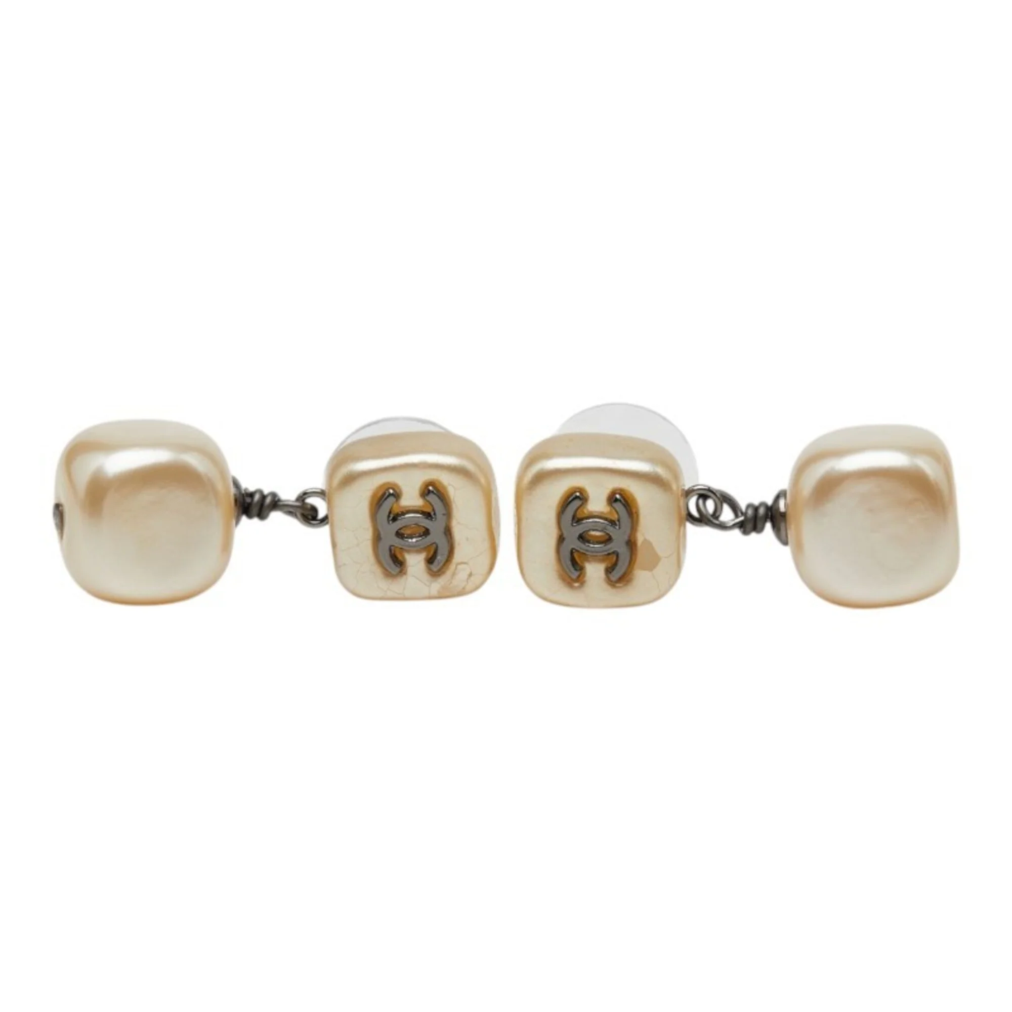CC Logo Stud Earrings Metal Gold-Tone Metal - Image 2