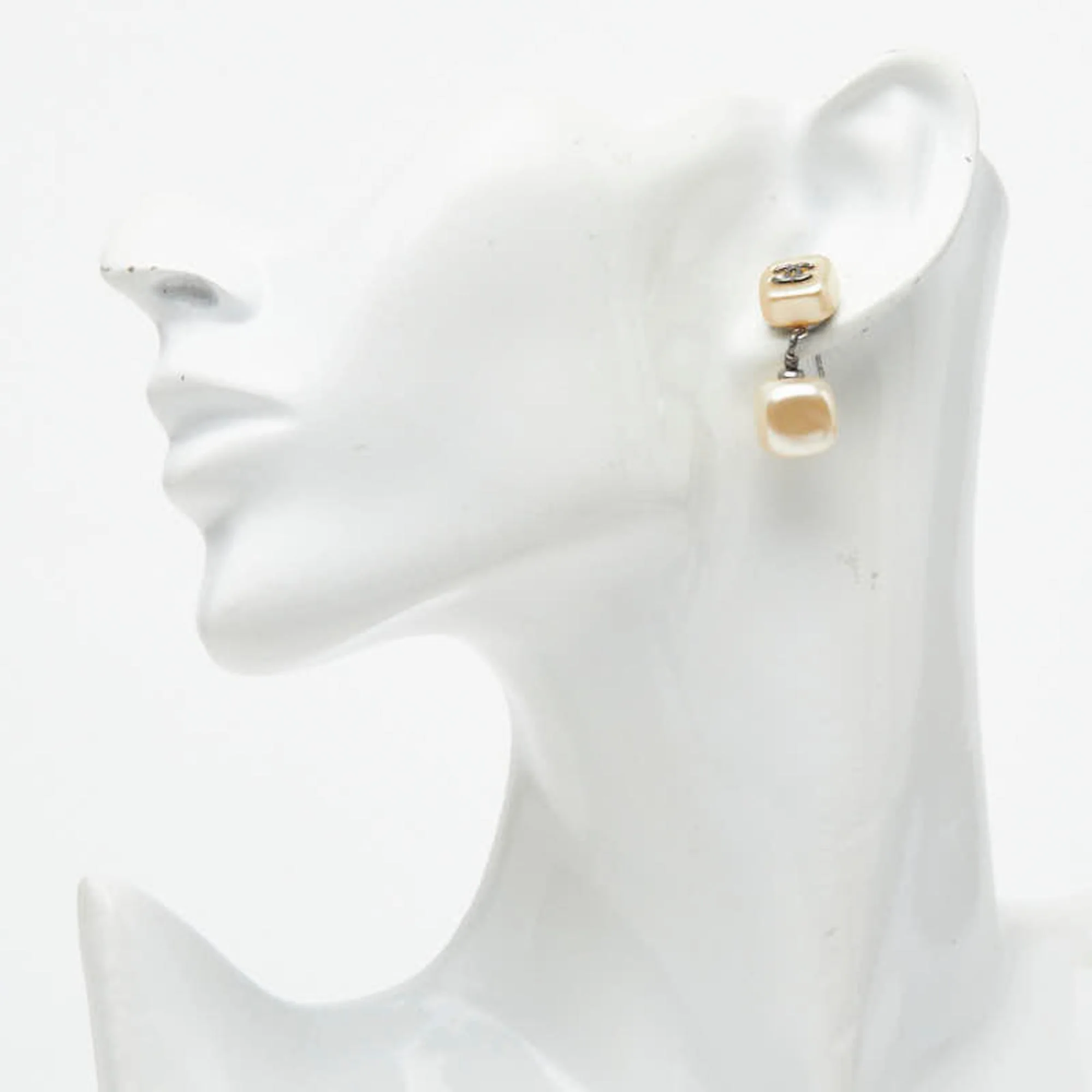 CC Logo Stud Earrings Metal Gold-Tone Metal - Image 5