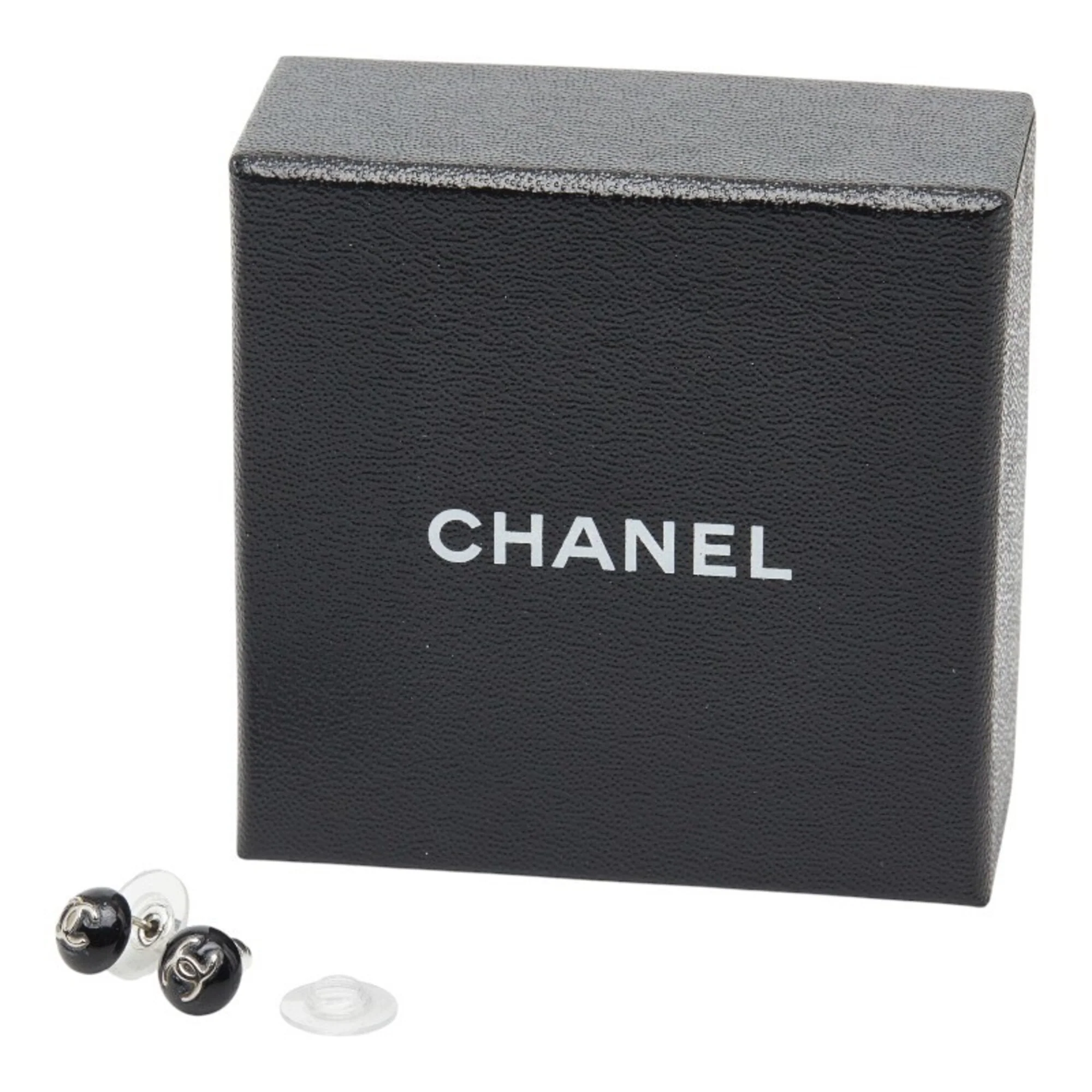 CC Logo Stud Earrings Silver-Tone Metal - Image 8