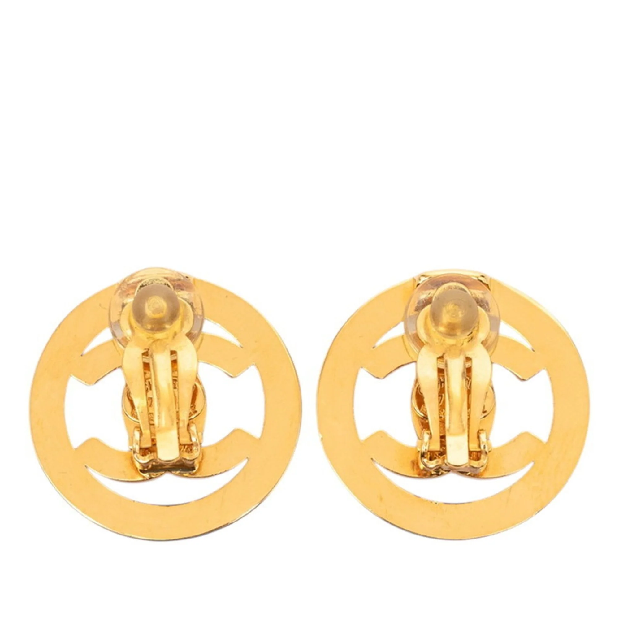 CC Logo Turnlock Clip-On Earrings Metal Gold-Tone Metal - Image 2