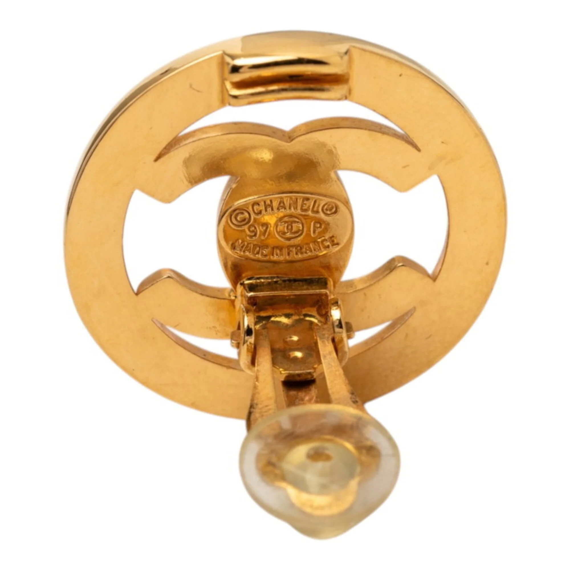 CC Logo Turnlock Clip-On Earrings Metal Gold-Tone Metal - Image 3