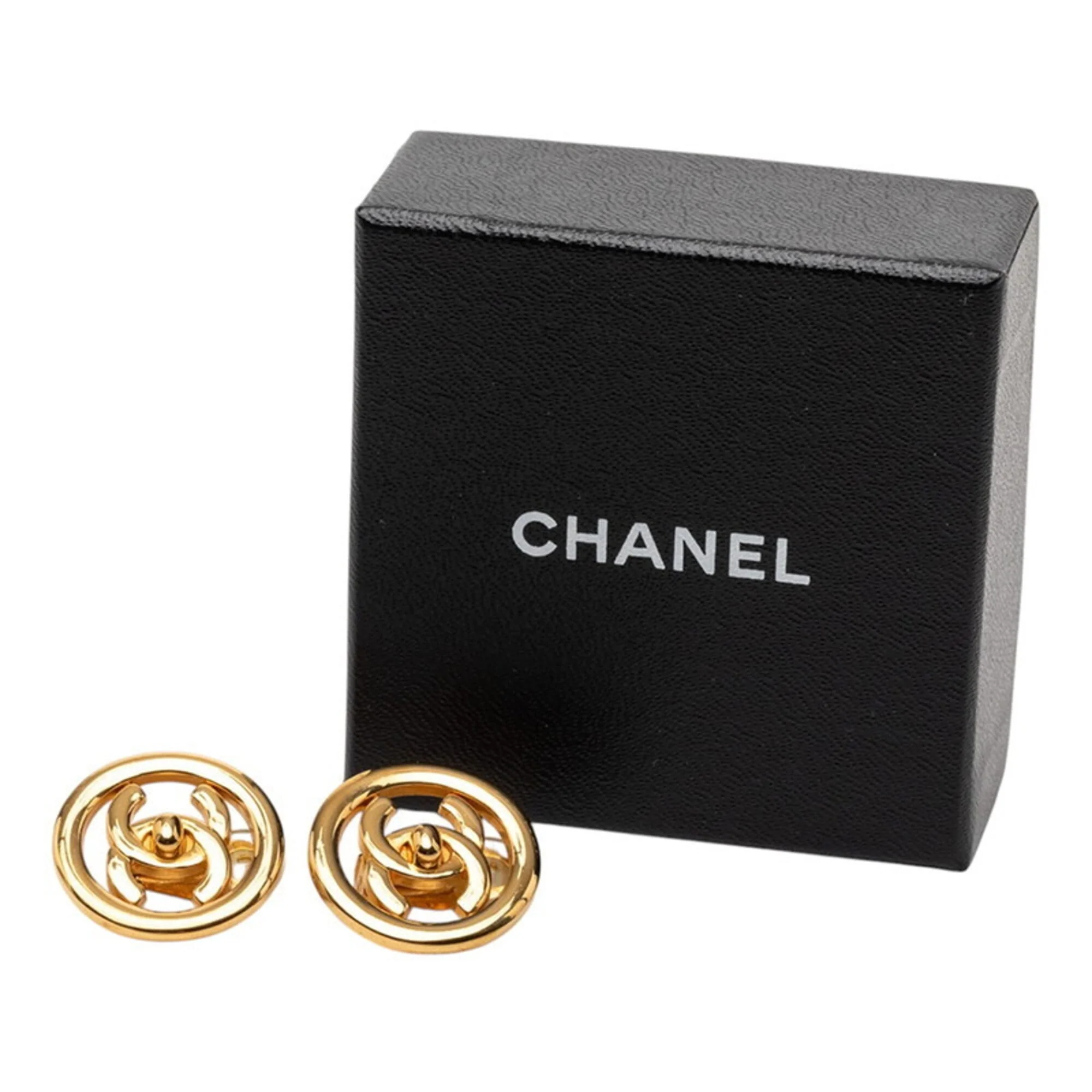CC Logo Turnlock Clip-On Earrings Metal Gold-Tone Metal - Image 4