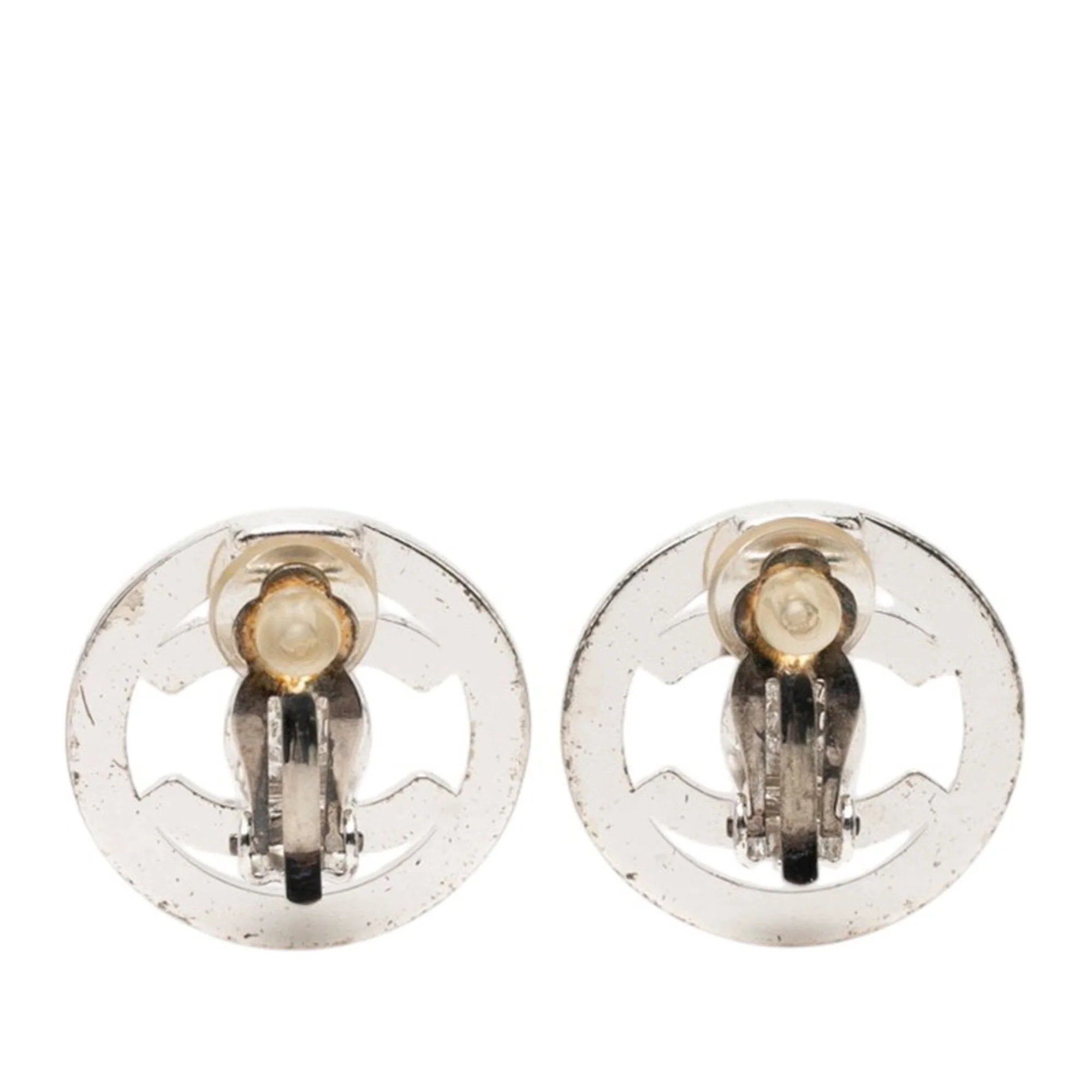 CC Logo Turnlock Clip-On Earrings Silver-Tone Metal Silver-Tone Metal - Image 2