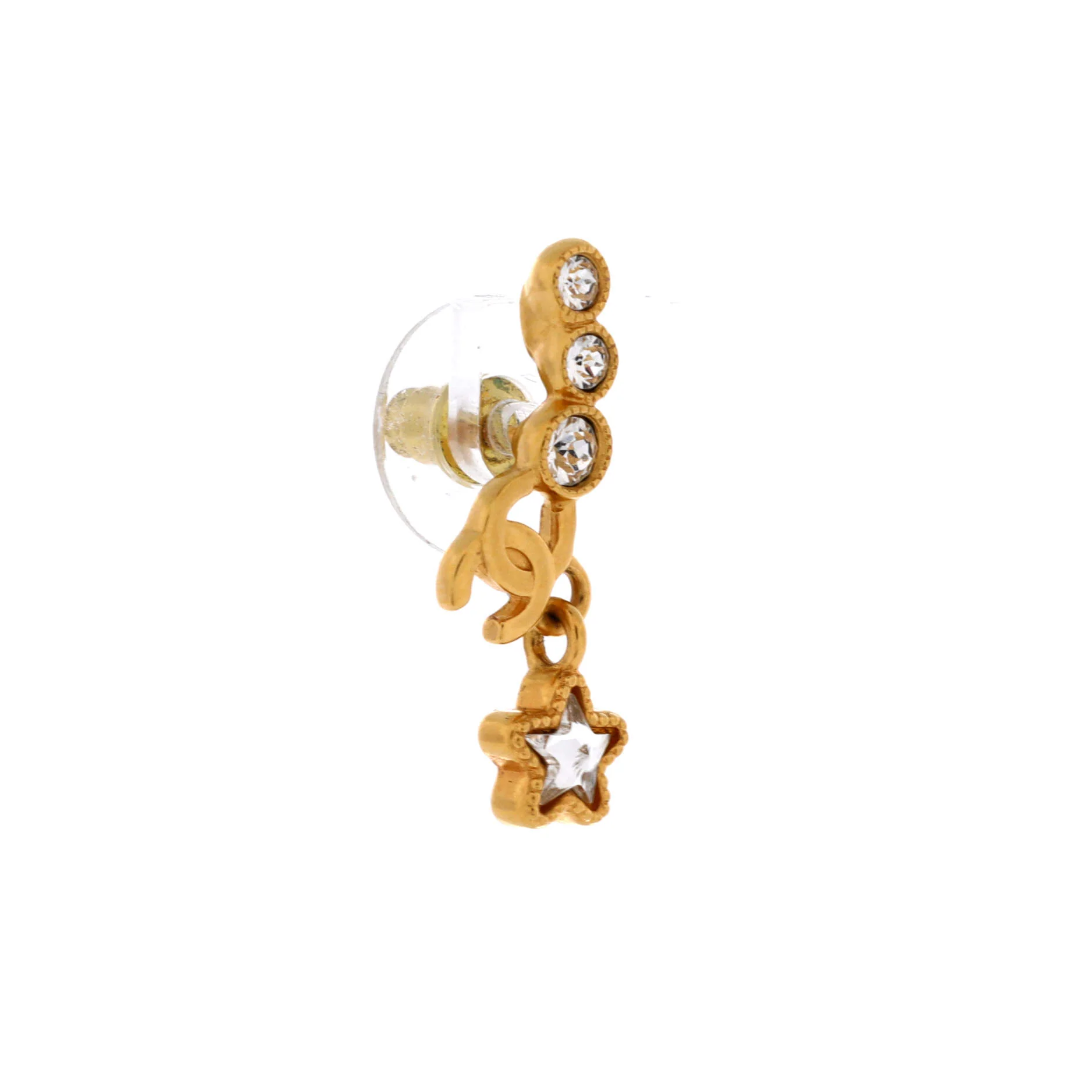 CC Star Drop Crawler Earrings Metal with Crystals - Image 3