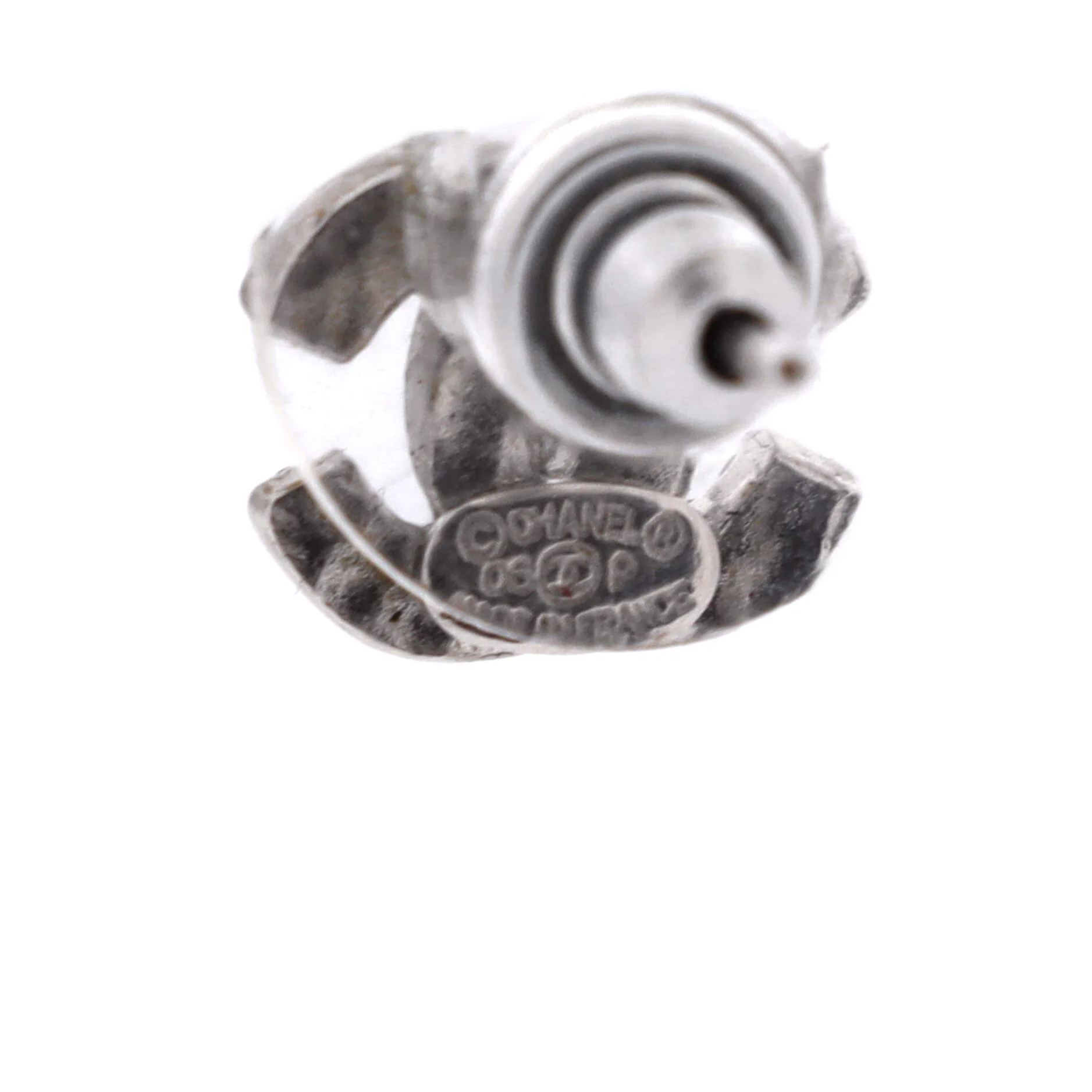 CC Stud Earrings Metal with Crystals - Image 3