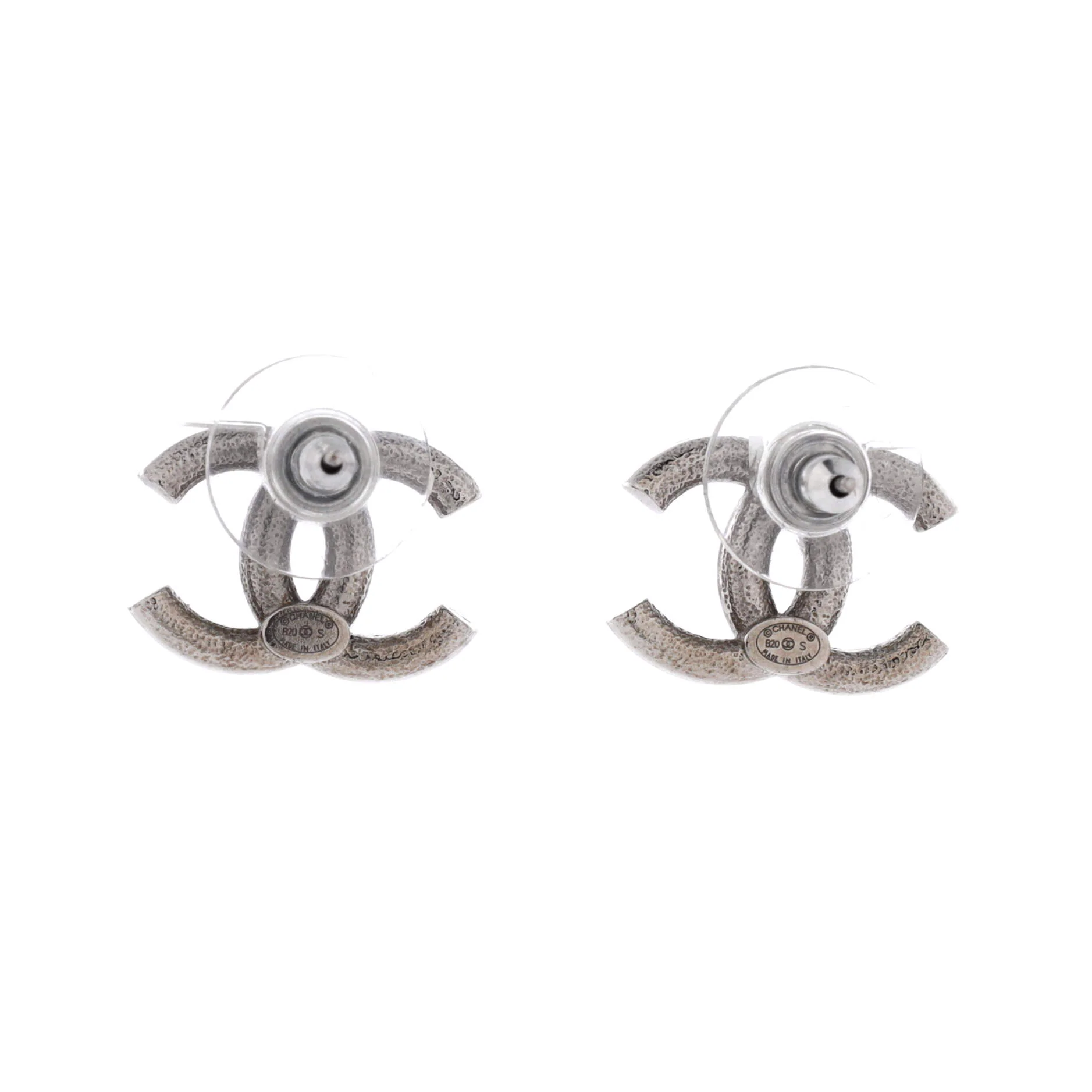CC Stud Earrings Metal with Crystals - Image 3