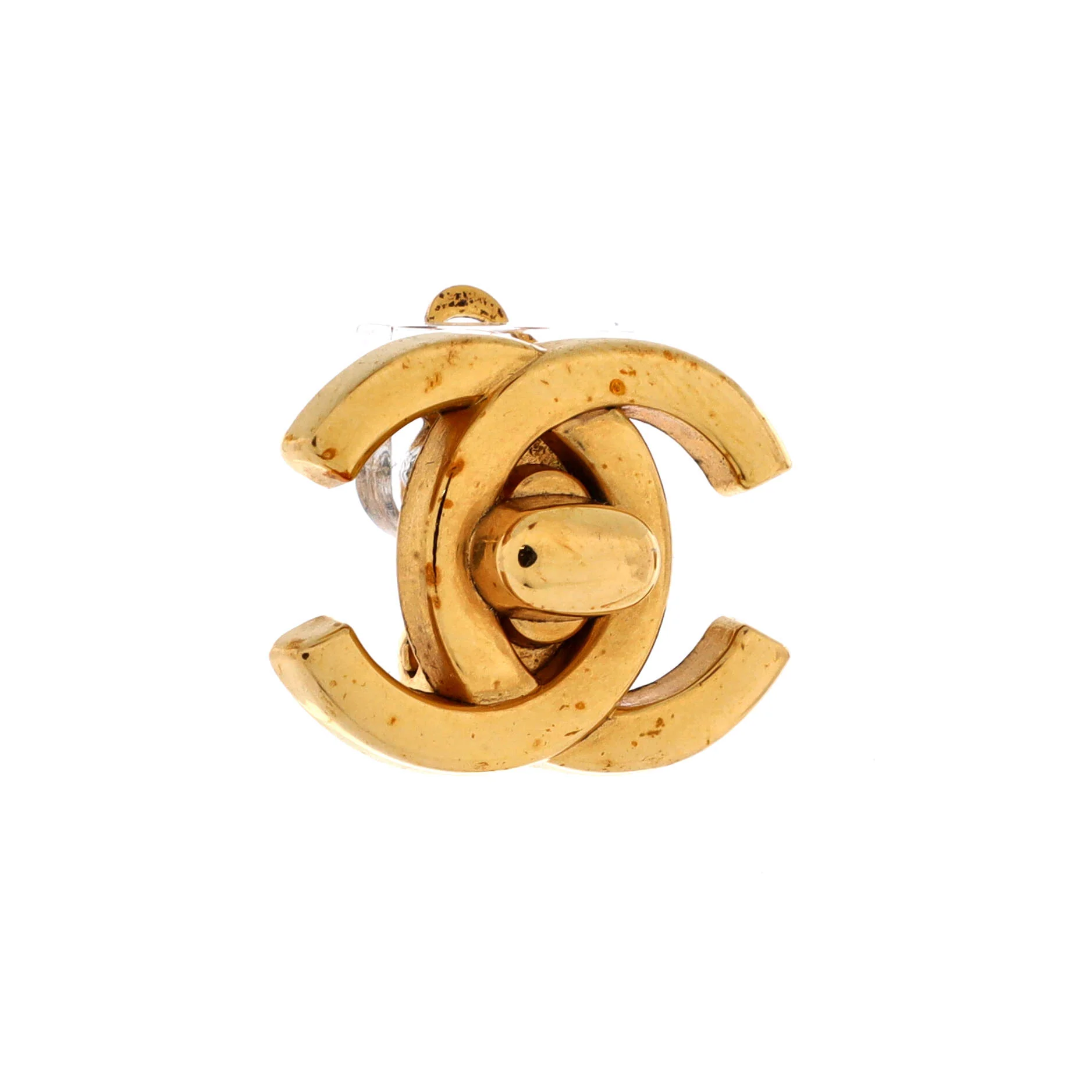 CC Turnlock Clip-On Earrings Metal - Image 3