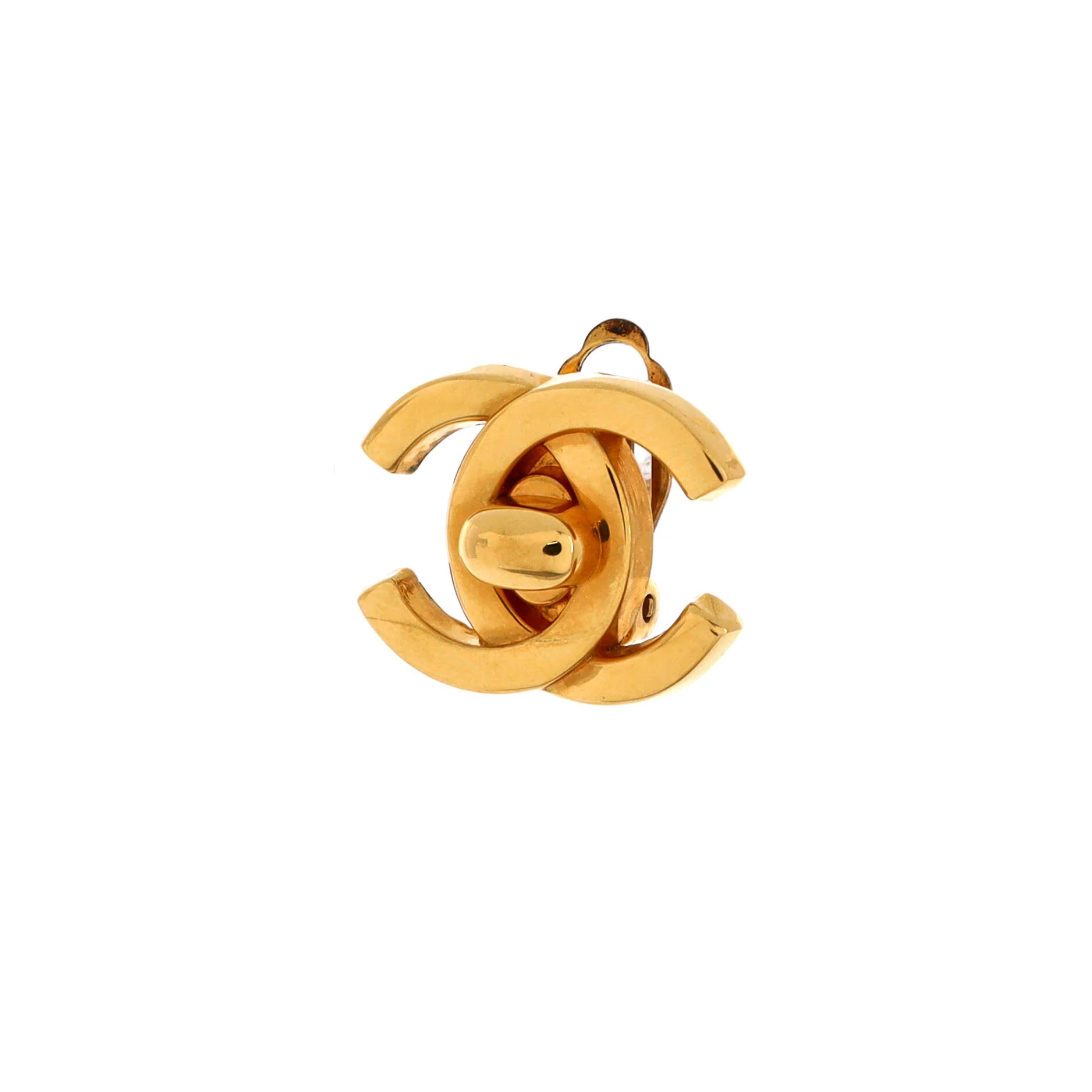 CC Turnlock Clip-On Earrings Metal - Image 2